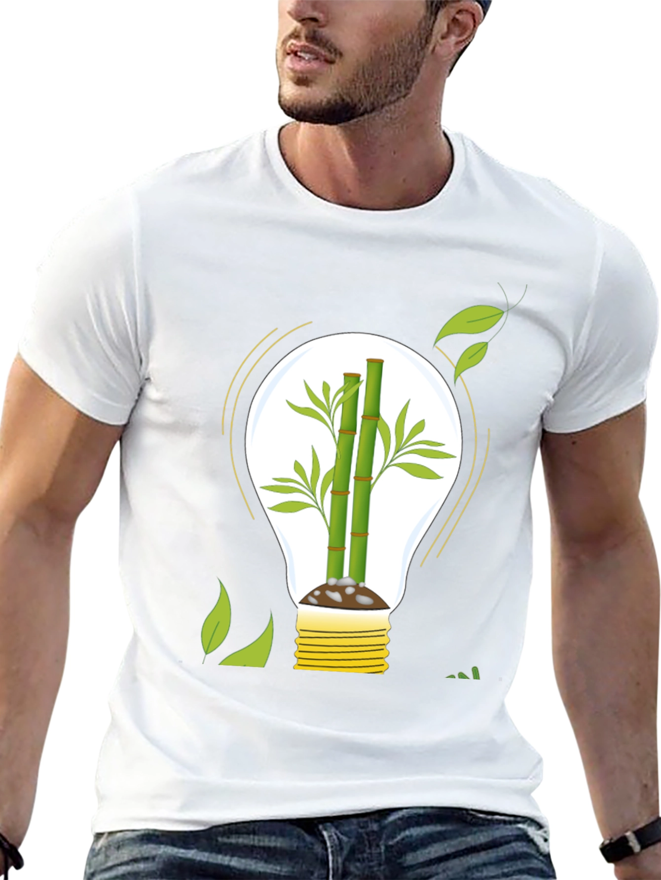 Eco-Friendly Bamboo Light Bulb Graphic Tee