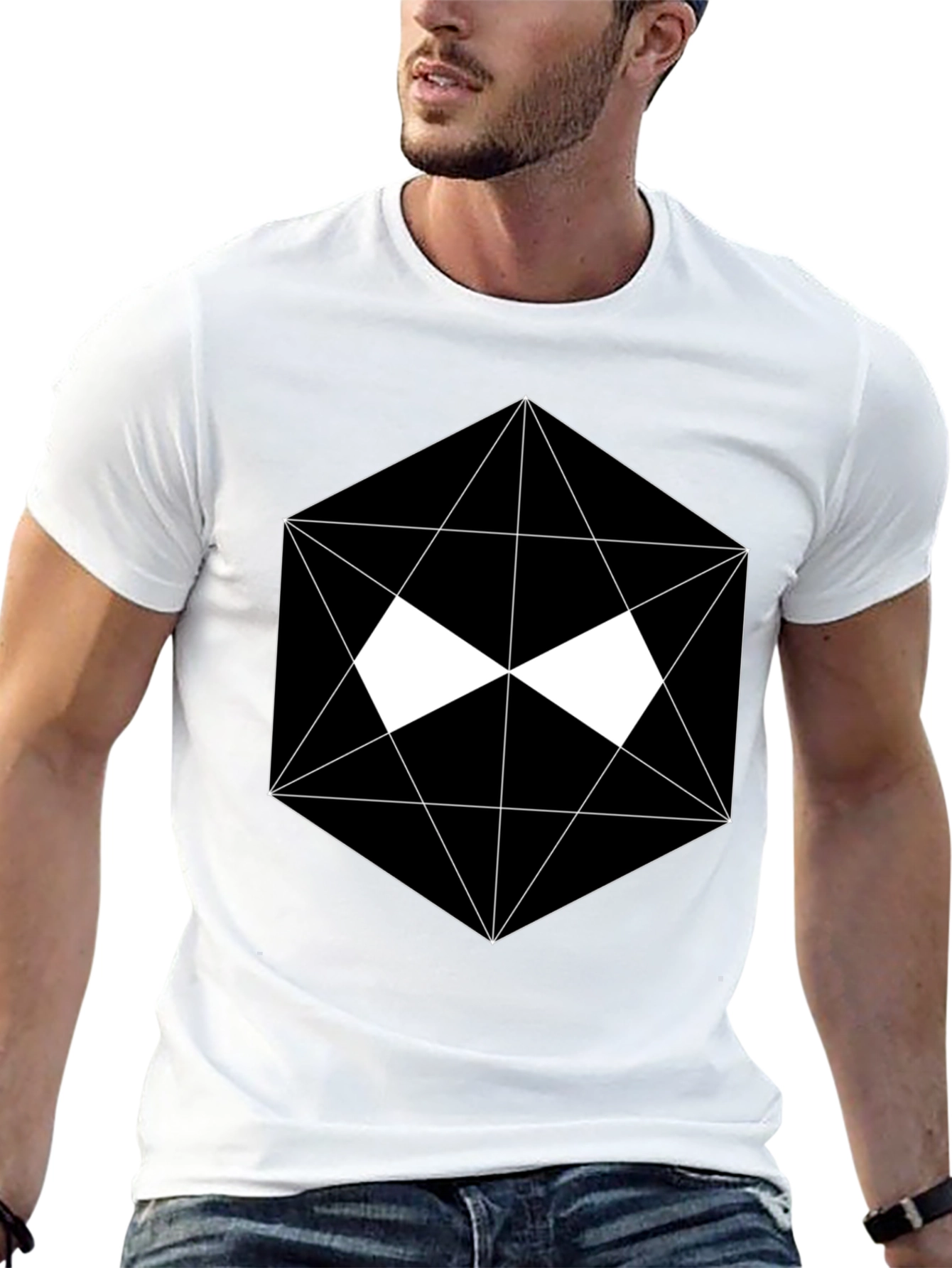 Geometric Graphic Black T-Shirt