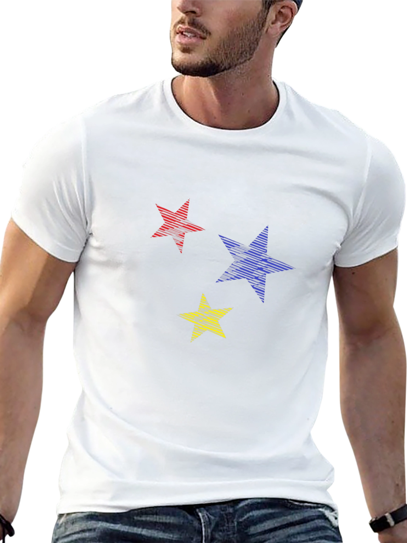 Starry Night Graphic Tee - Modern Casual Style