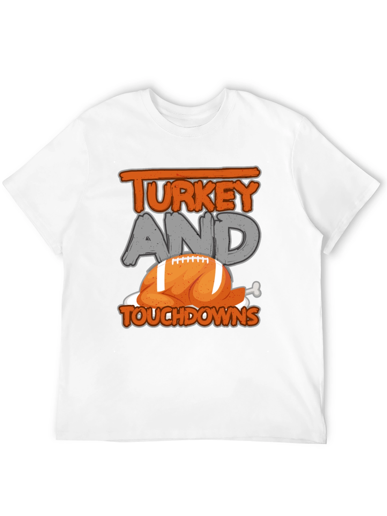 Turkey and Touchdowns Thanksgiving Football T-Shirt