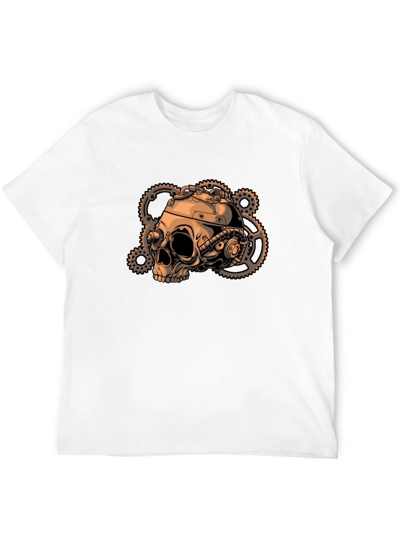 Steampunk Skull & Gears Graphic T-Shirt