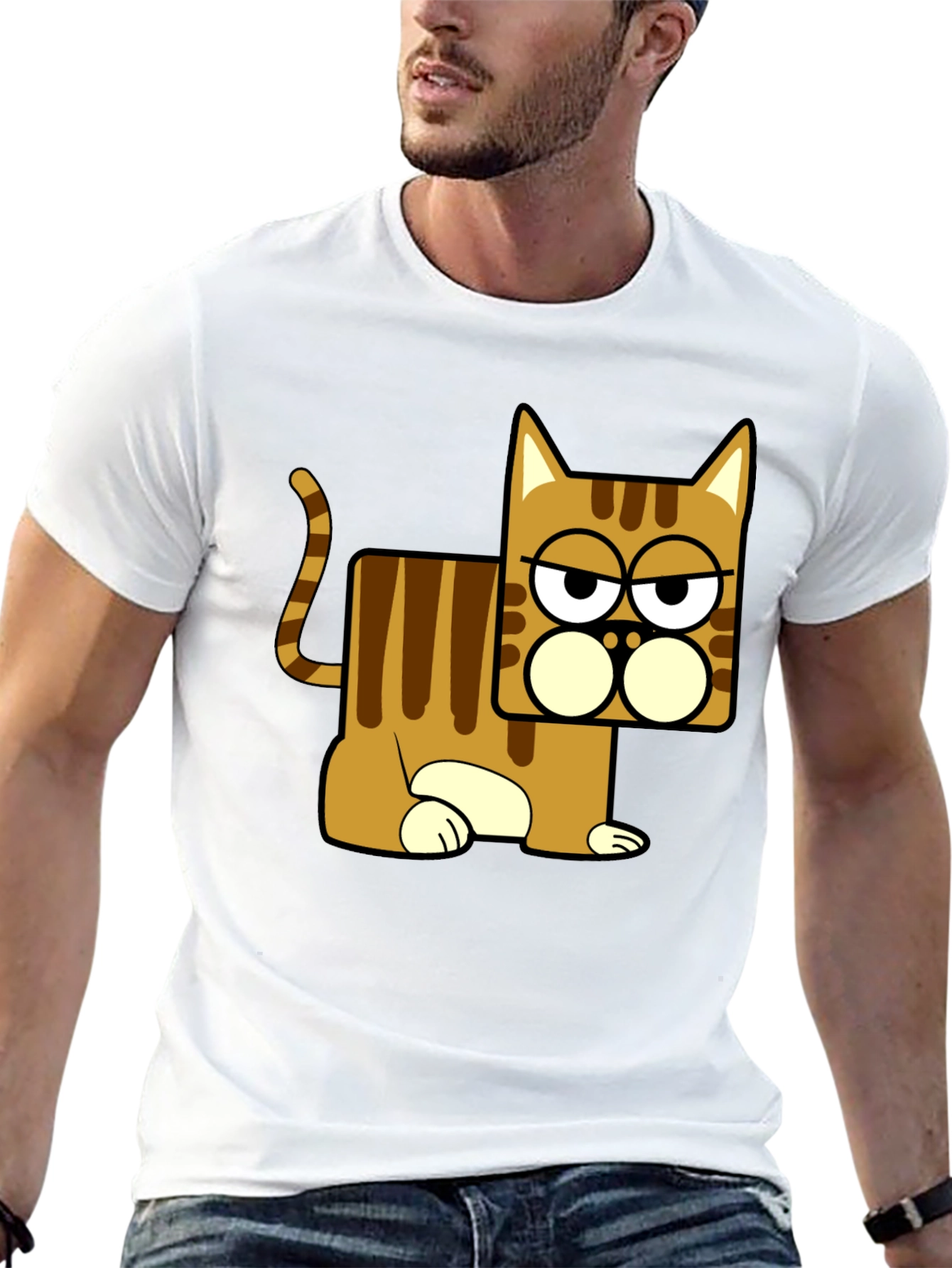 Funny Cat Graphic T-Shirt - Black