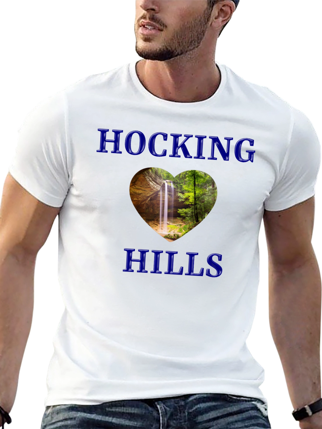 Hocking Hills Waterfall Heart Graphic Tee