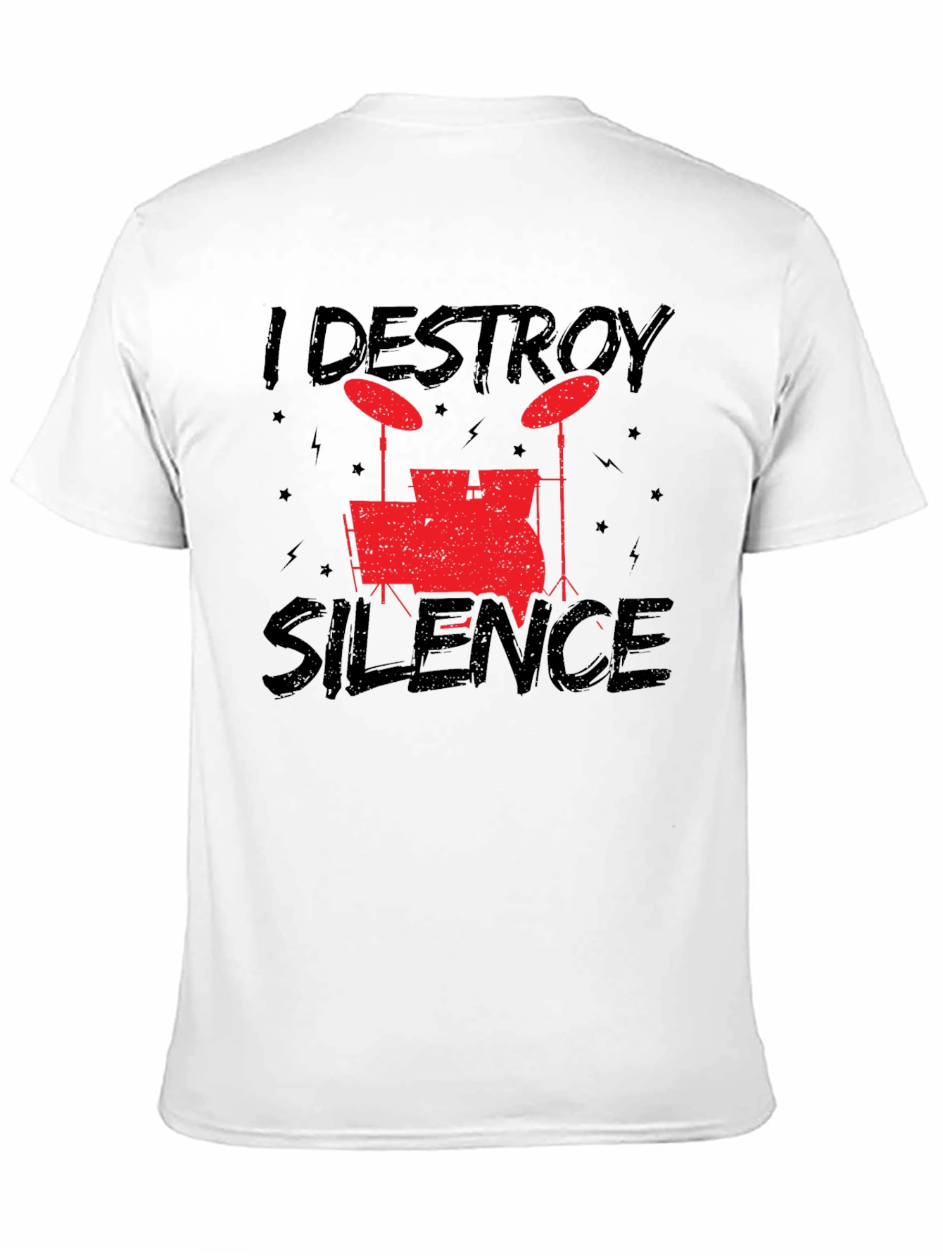 I Destroy Silence Black Drummer T-Shirt