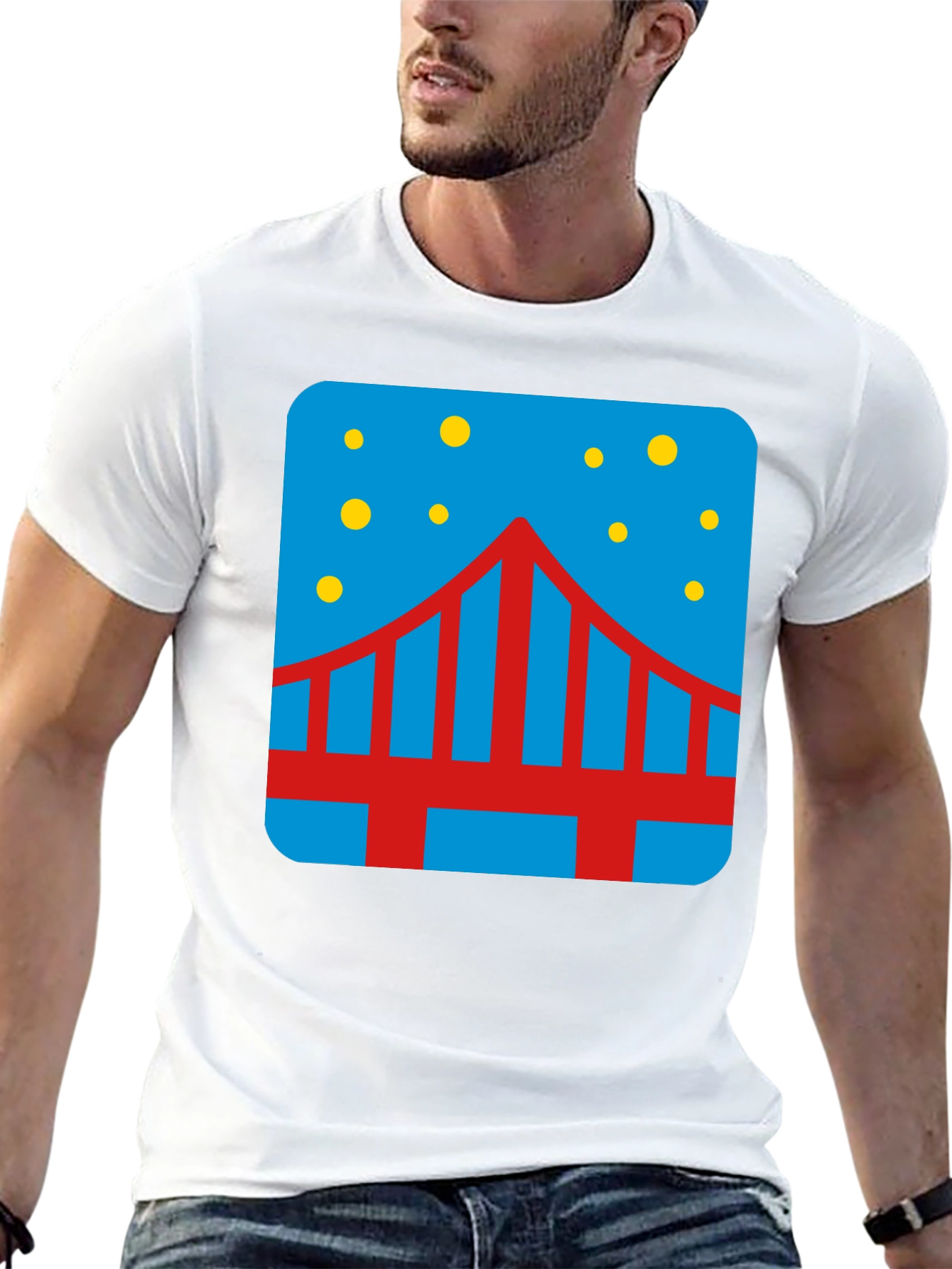 Bridge Starry Night Graphic Tee - Mens Black T-Shirt