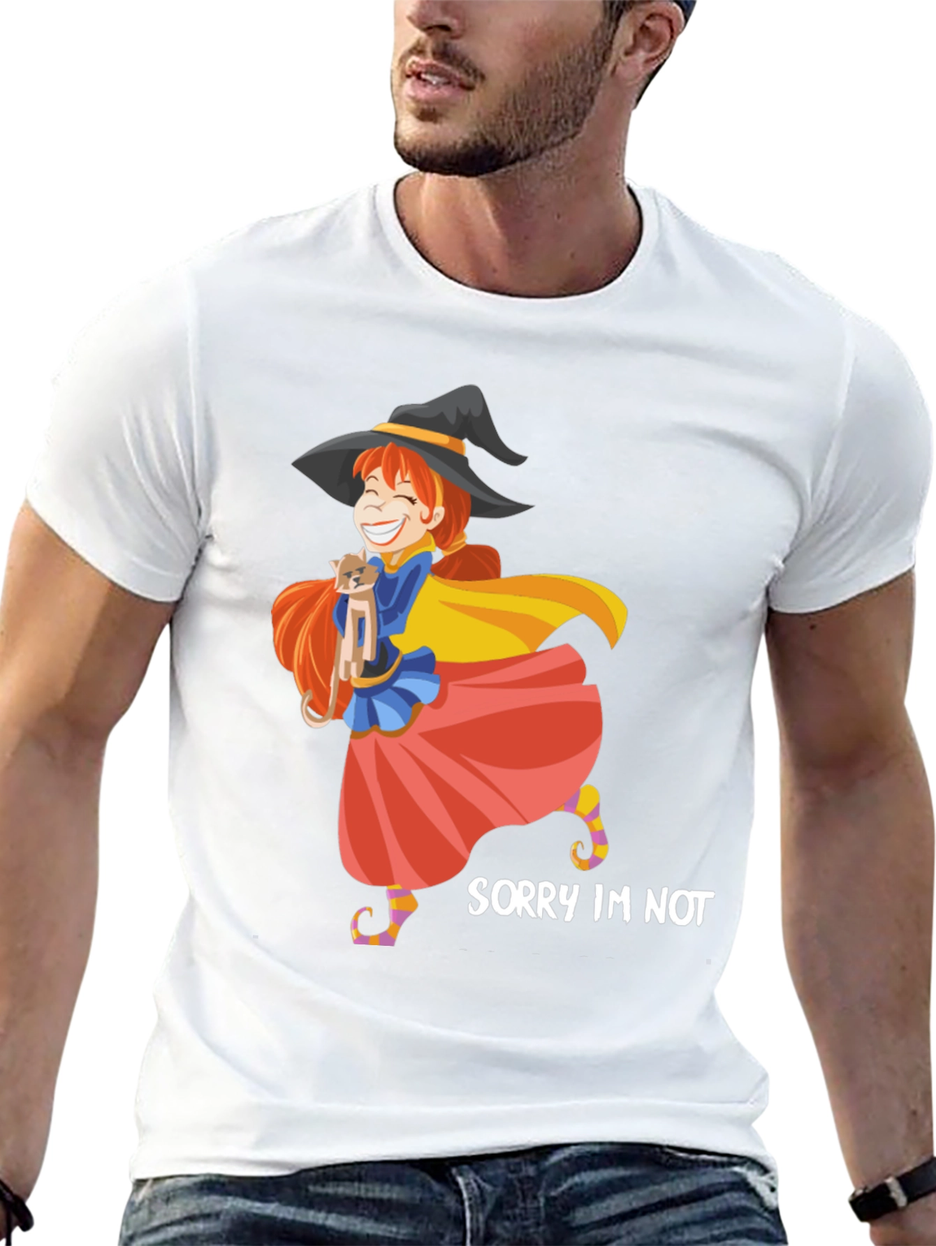 Witch Cat Lover T-Shirt - Sorry Im Not