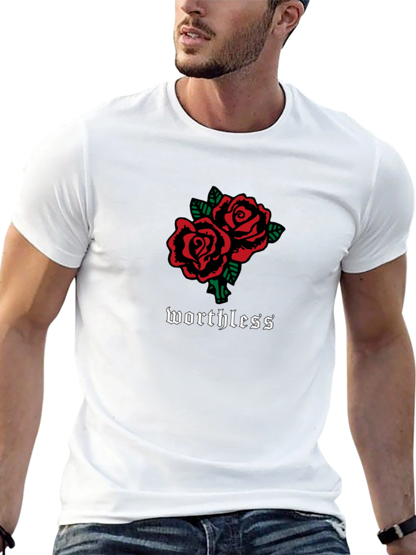 Worthless Roses Graphic T-Shirt - Black
