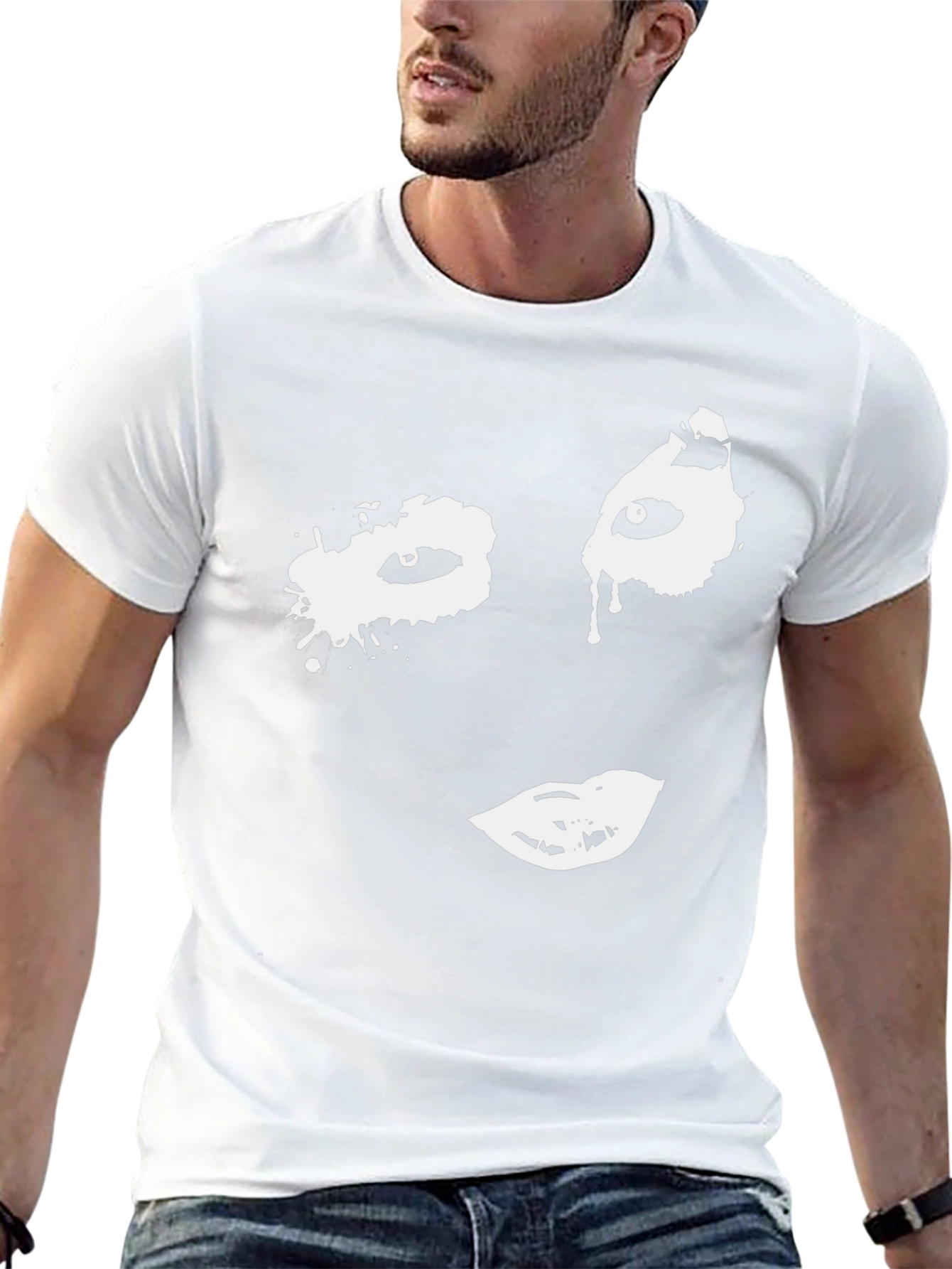 Abstract Face Graphic T-Shirt