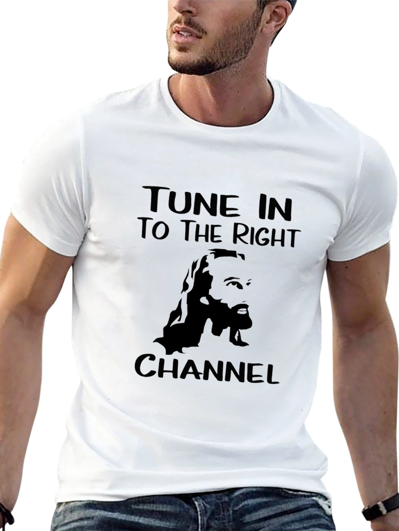 Tune In Right Channel Jesus Graphic Tee