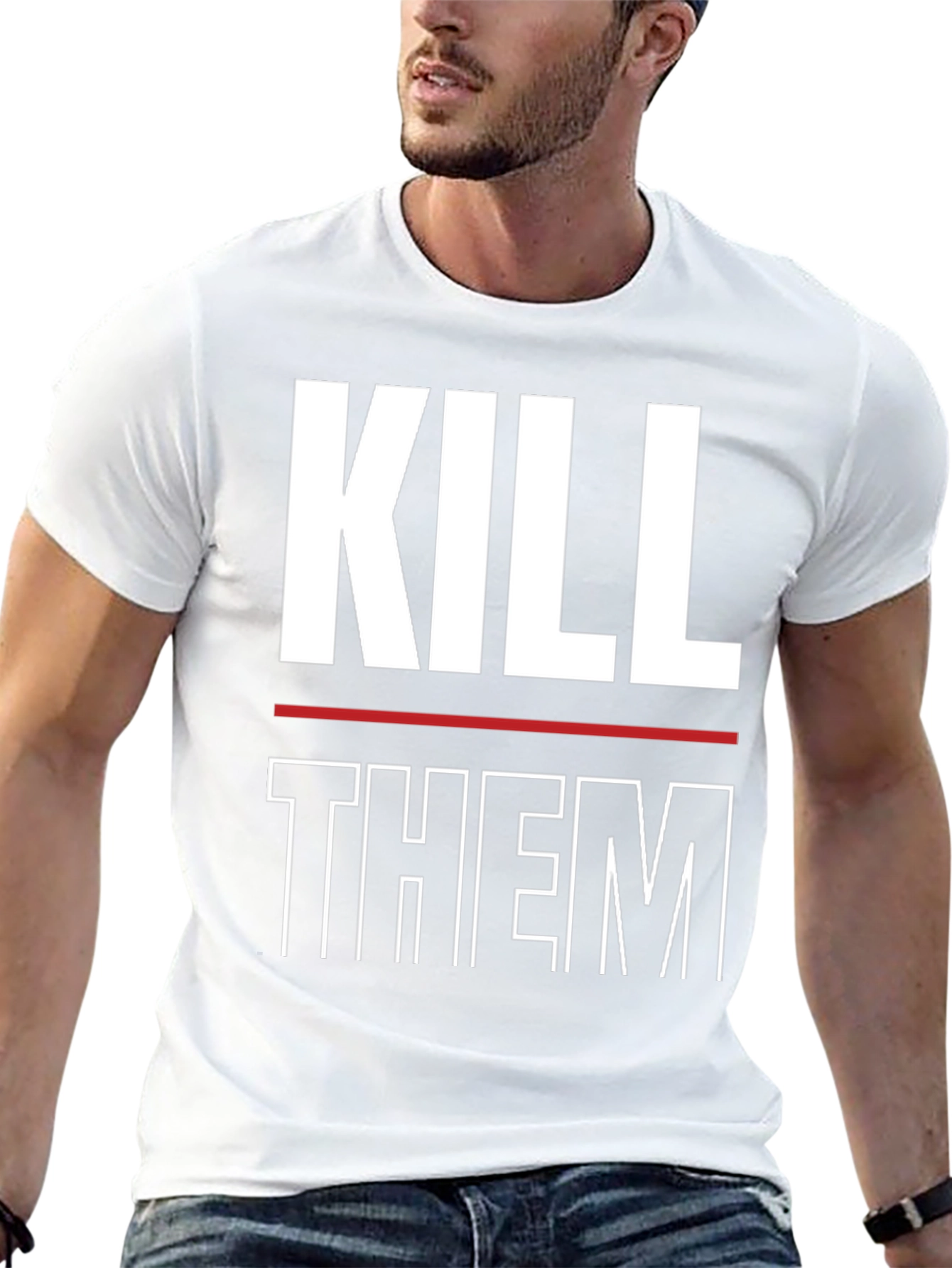 Kill Them Graphic Print T-Shirt