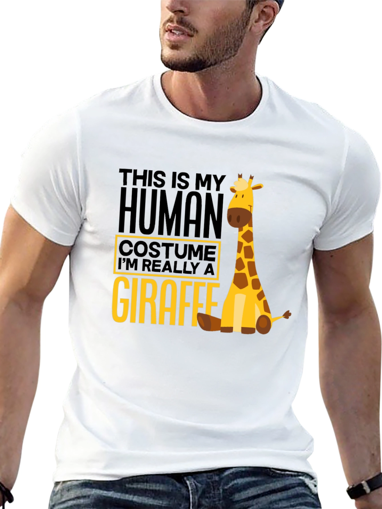 Human Costume Giraffe T-Shirt - Funny Animal Tee