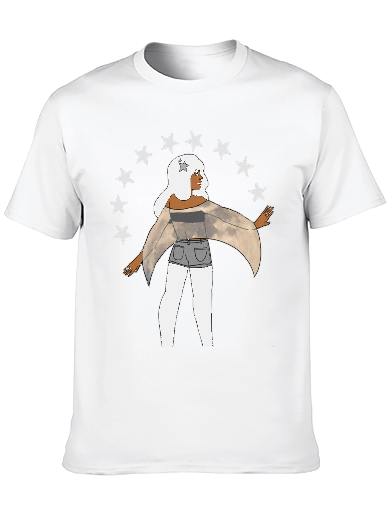 Celestial Star Girl Graphic T-Shirt