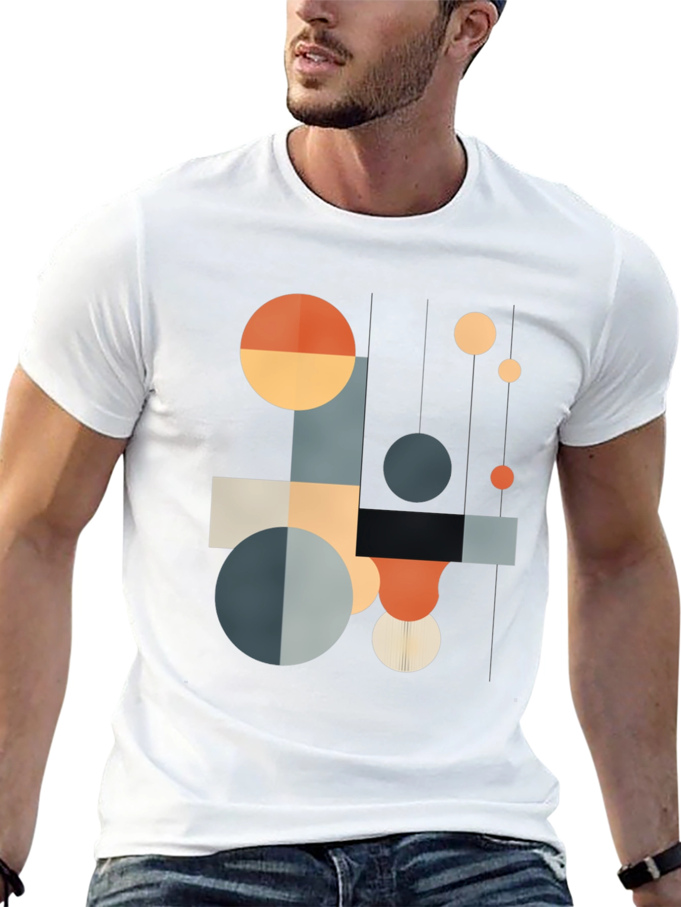 Geometric Shapes T-Shirt - Modern Abstract Design