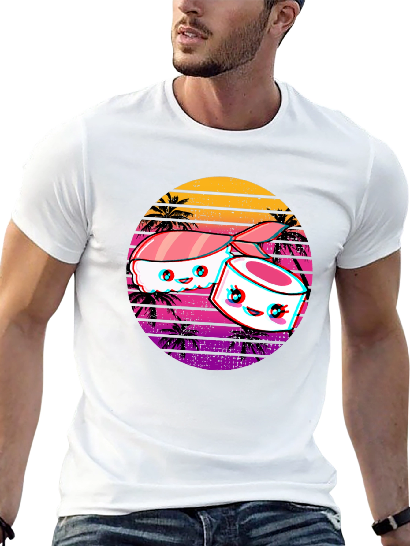 Sushi Retro Sunset T-Shirt