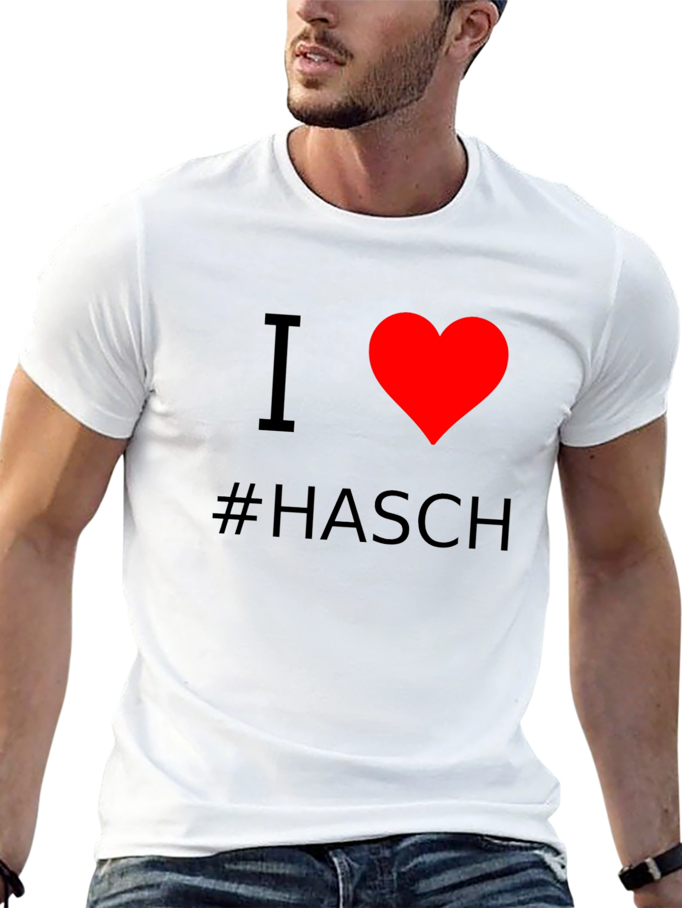 I Heart #Hasch T-Shirt - Black Cotton Casual Tee
