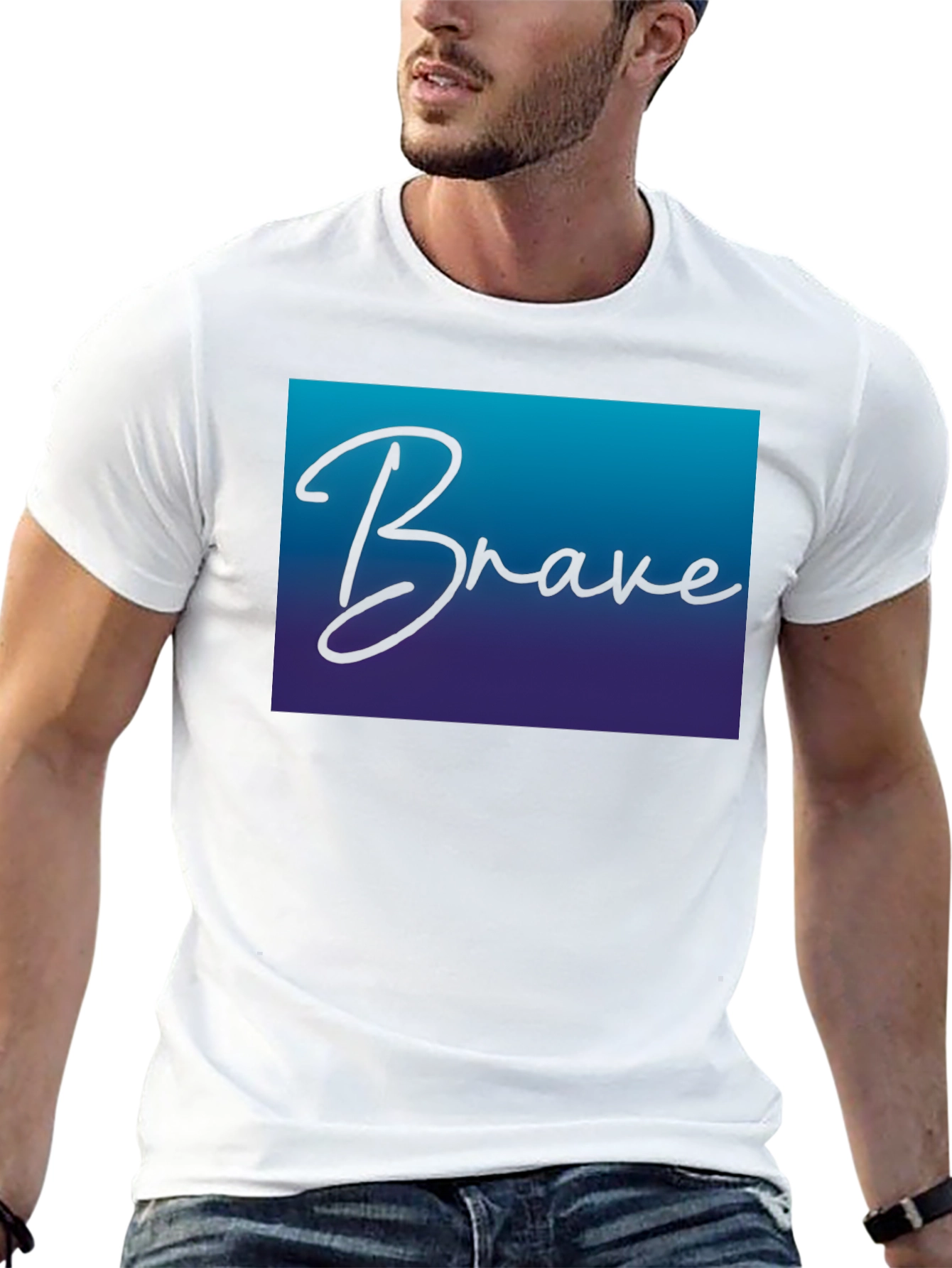 Brave Gradient Tee - Motivational T-Shirt