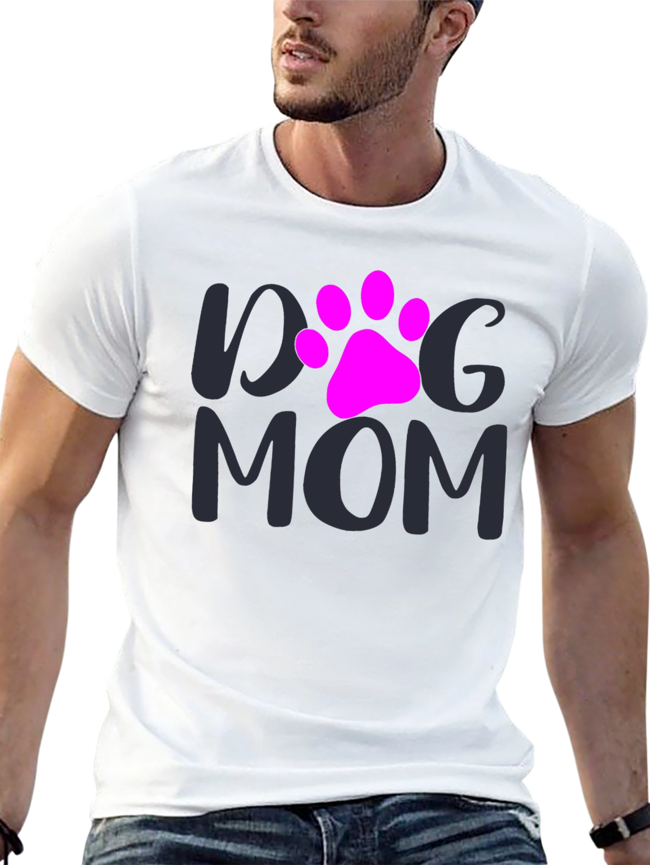 Dog Mom T-Shirt - Paw Print Graphic Tee