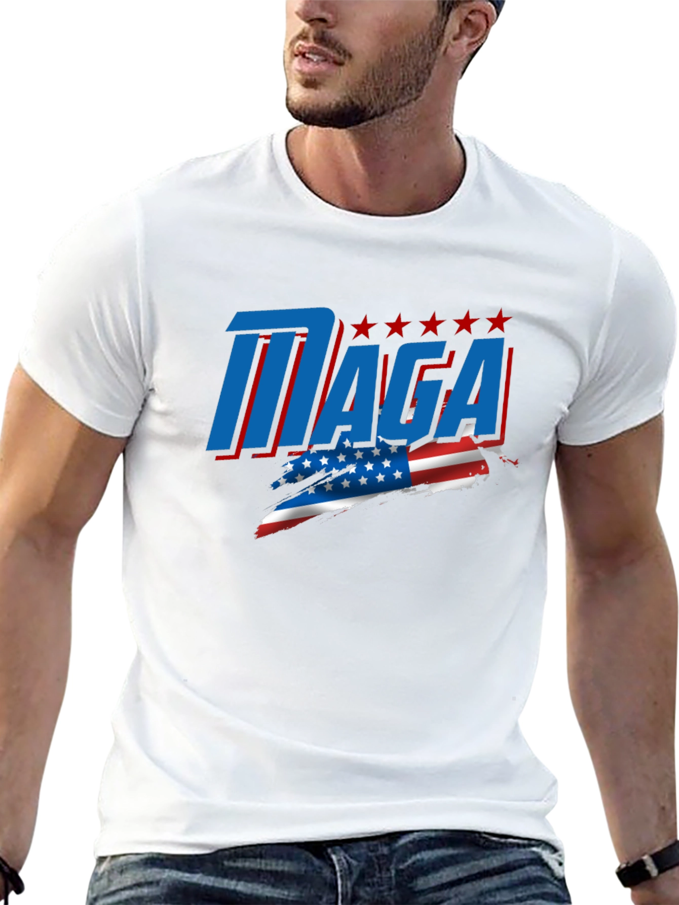 MAGA T-Shirt - Patriotic American Flag Design