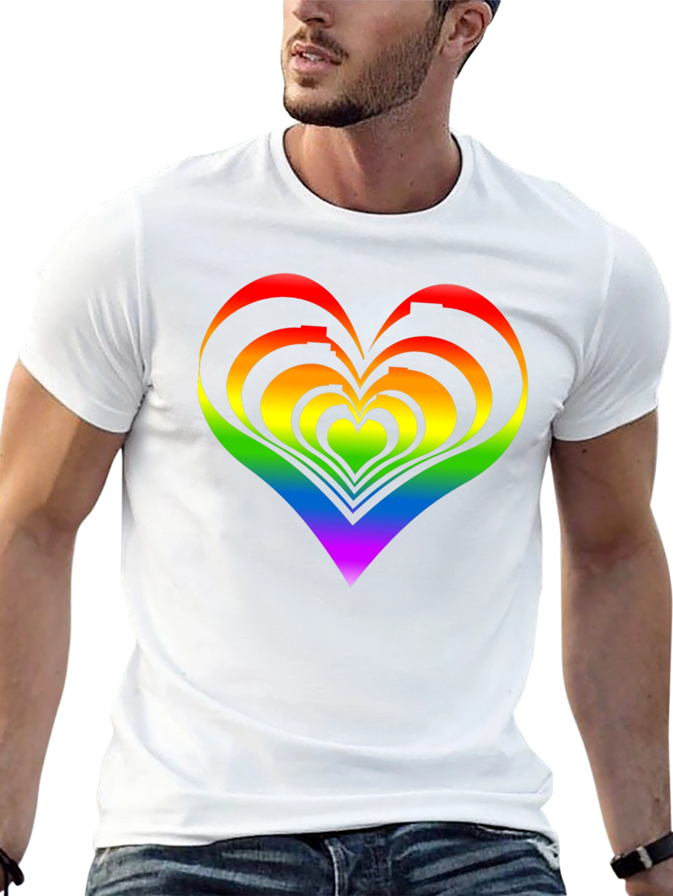 Rainbow Heart Graphic Tee - Pride Apparel