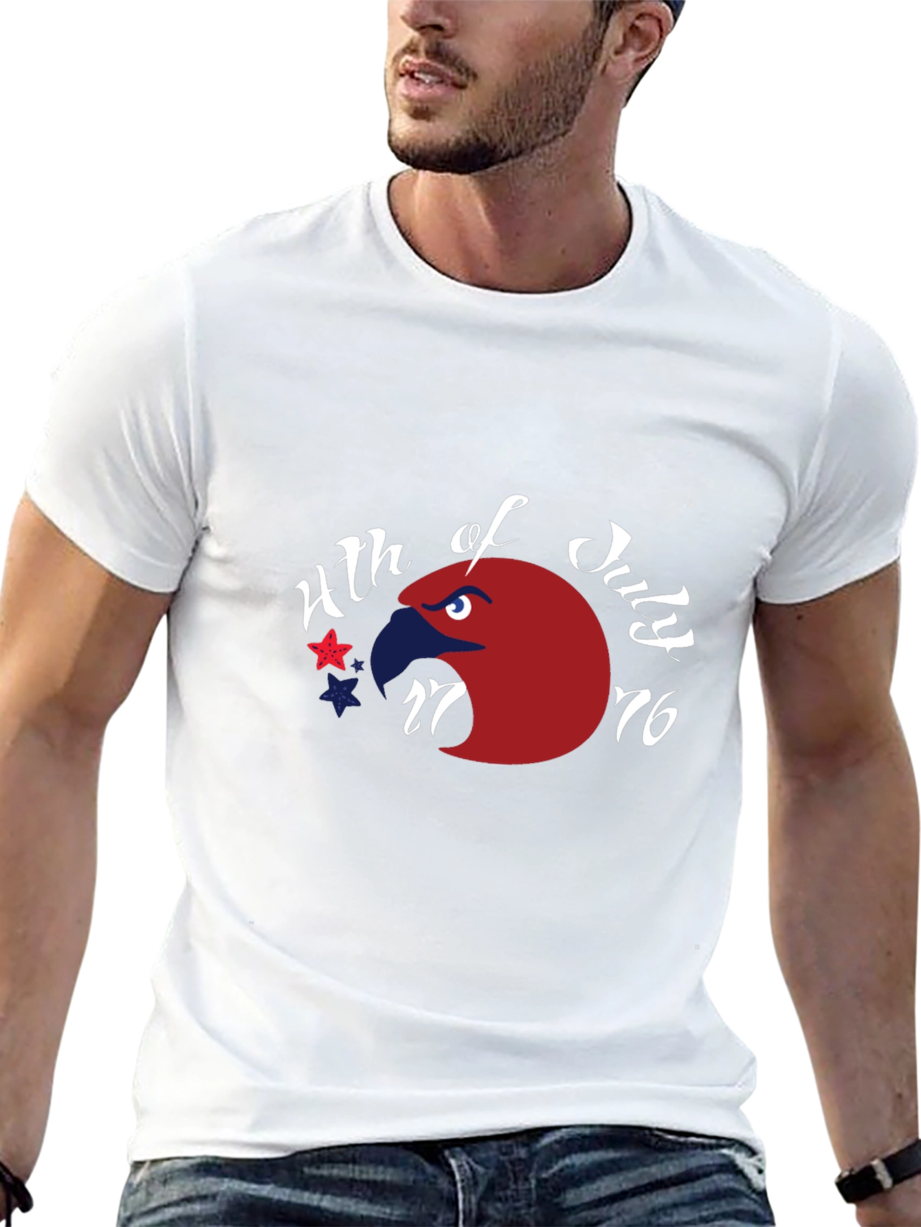 Patriotic Eagle 4th of July Graphic Tee - Black