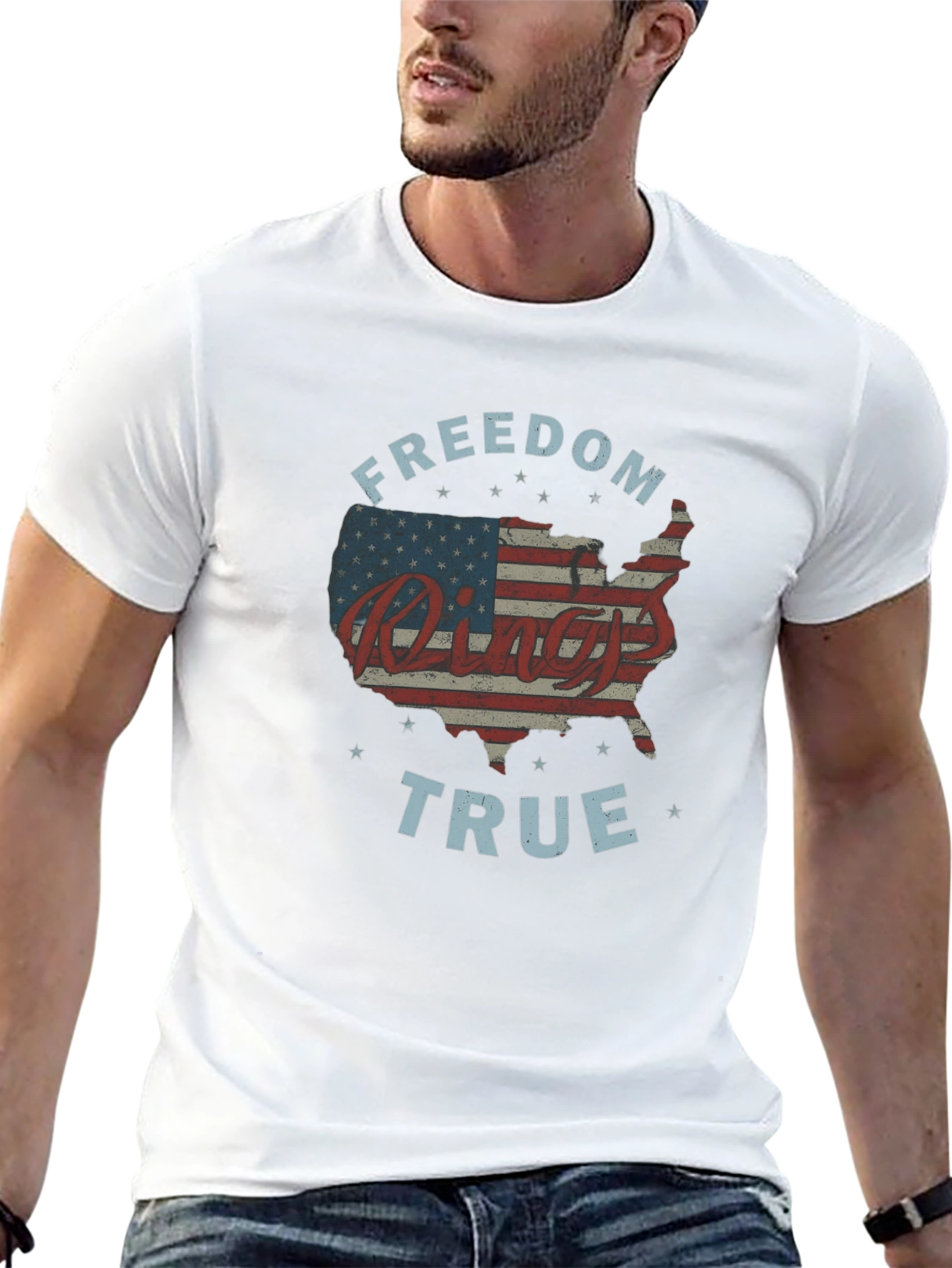 Freedom Rings True Patriotic Graphic Tee