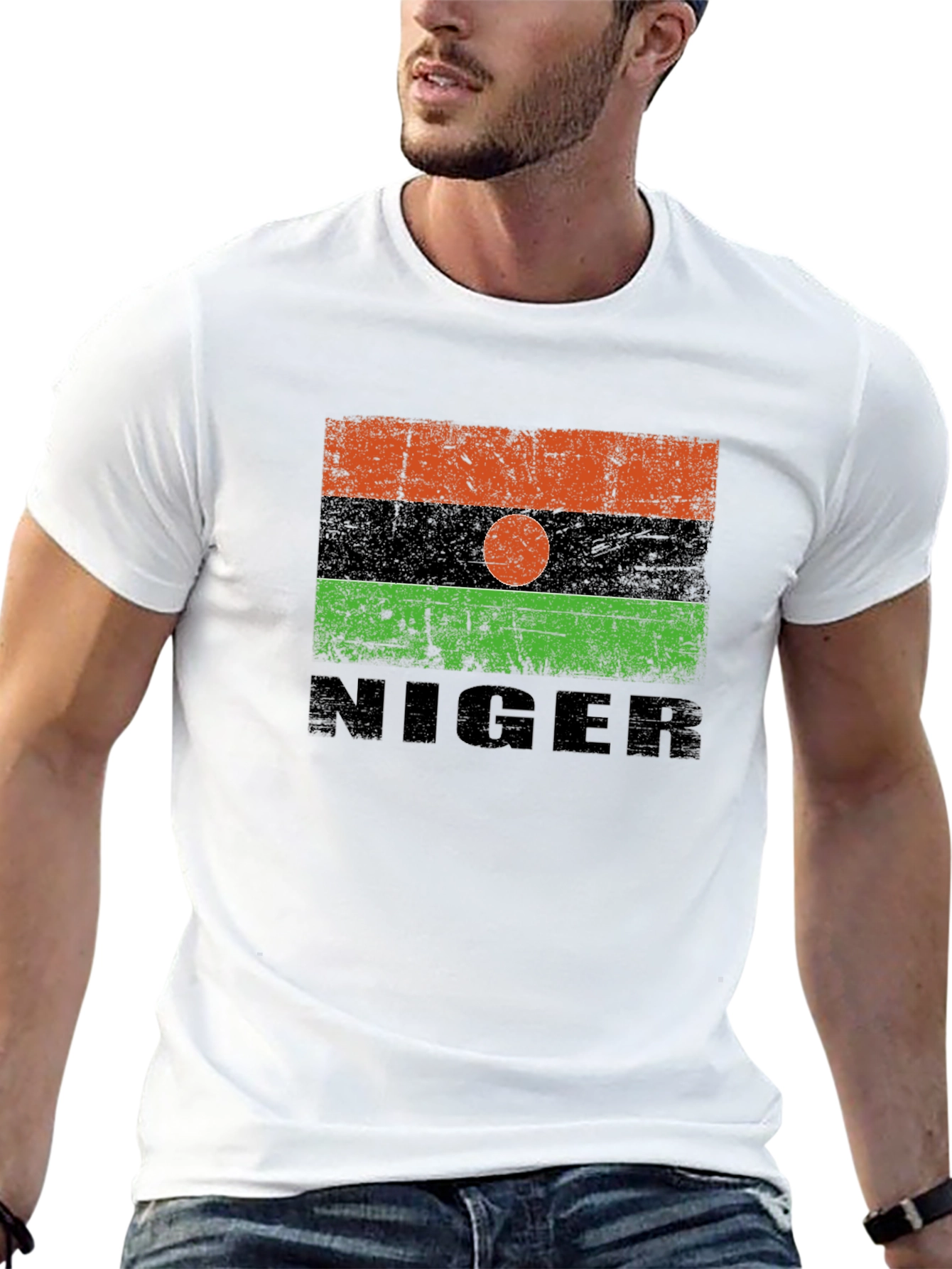 Niger Flag T-Shirt - Distressed Design