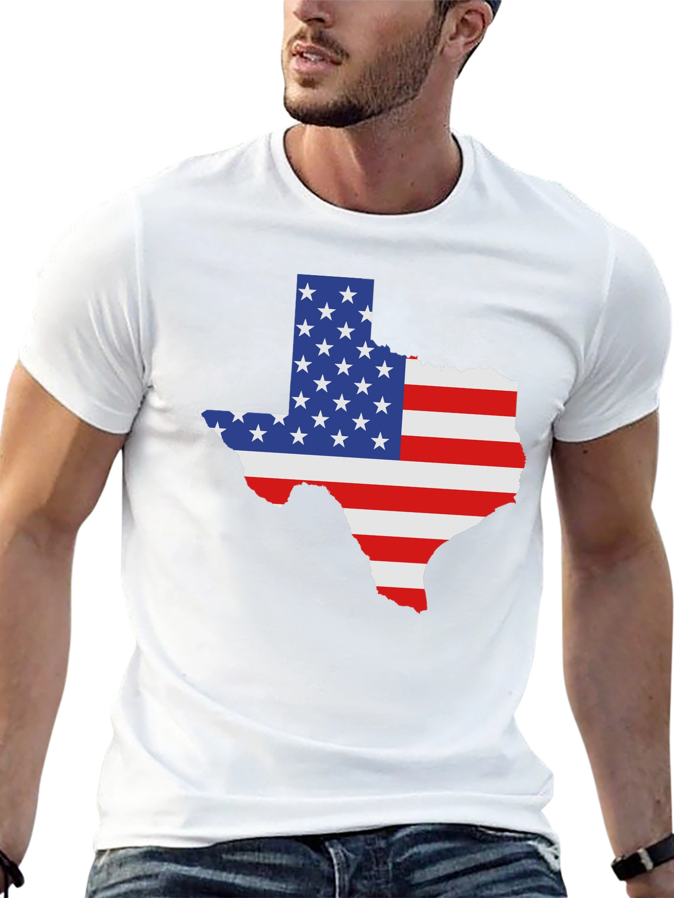 Texas State American Flag Graphic Tee
