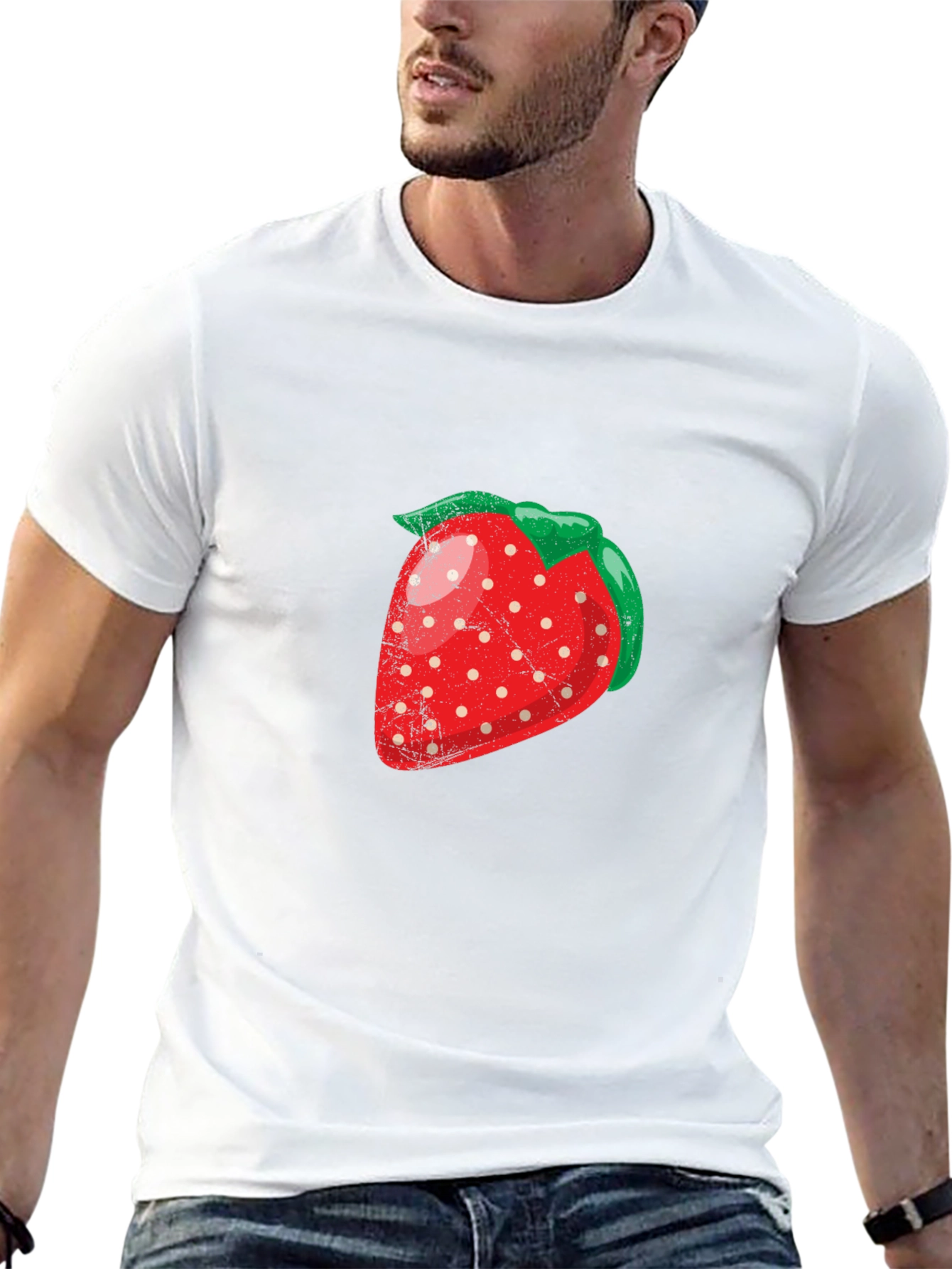 Strawberry Graphic Black T-Shirt