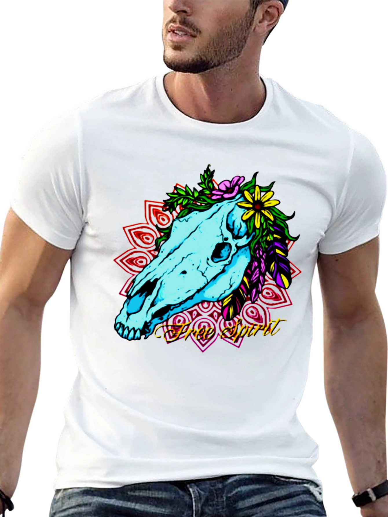 Free Spirit Horse Skull Graphic Tee