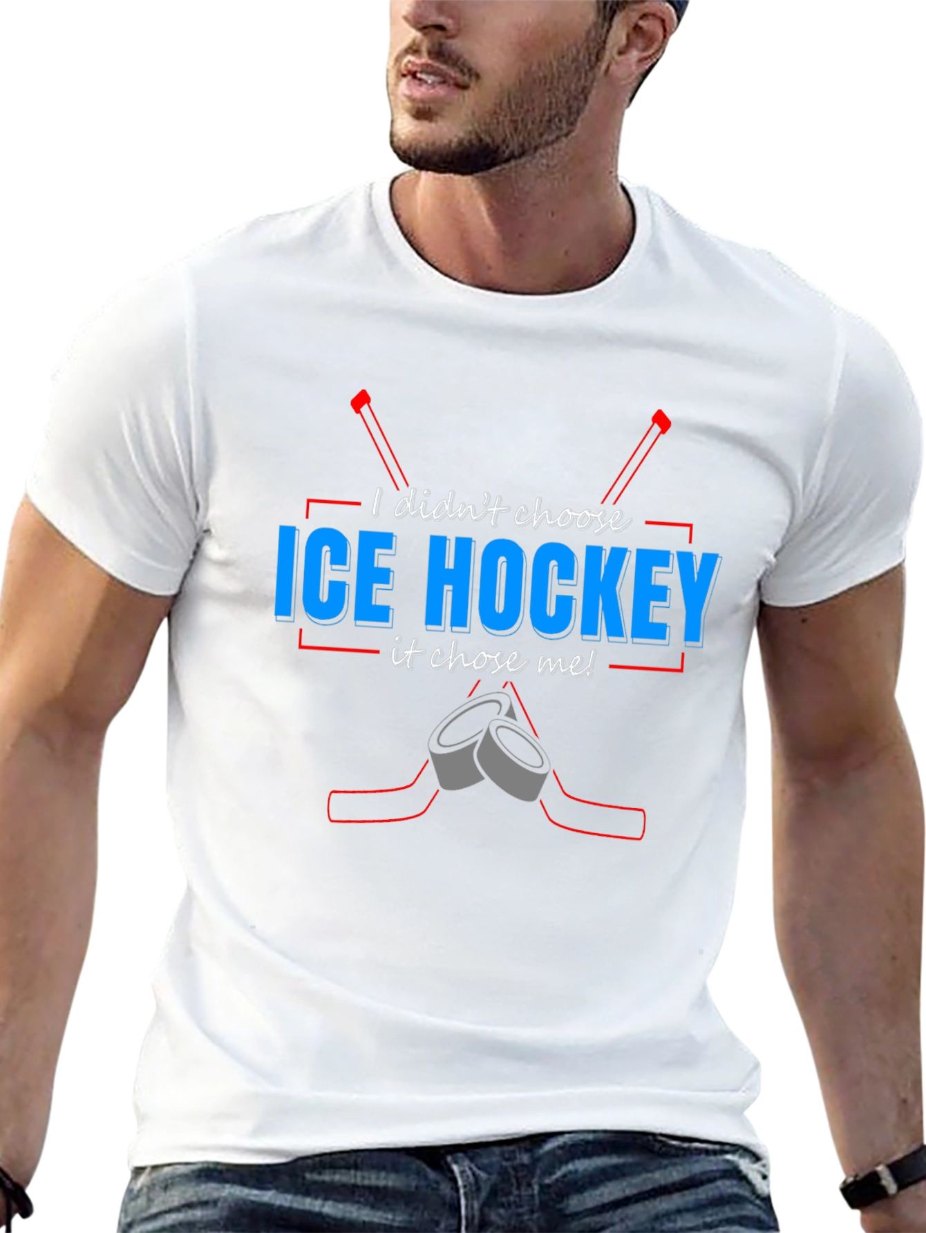 Ice Hockey Chose Me T-Shirt - Black Tee