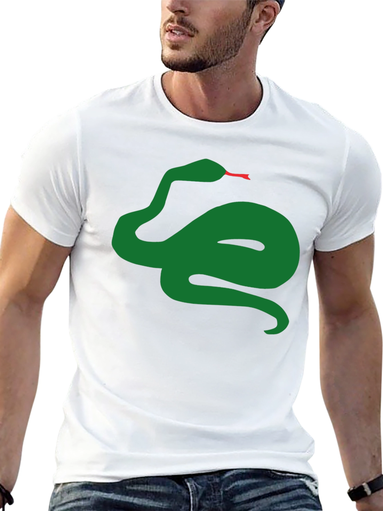Green Snake Graphic Tee - Mens Black T-Shirt