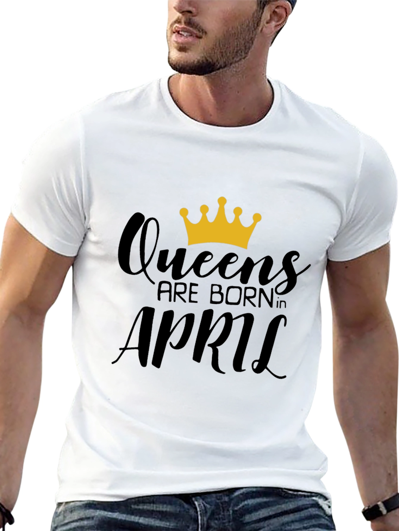 Queens Born in April Black T-Shirt