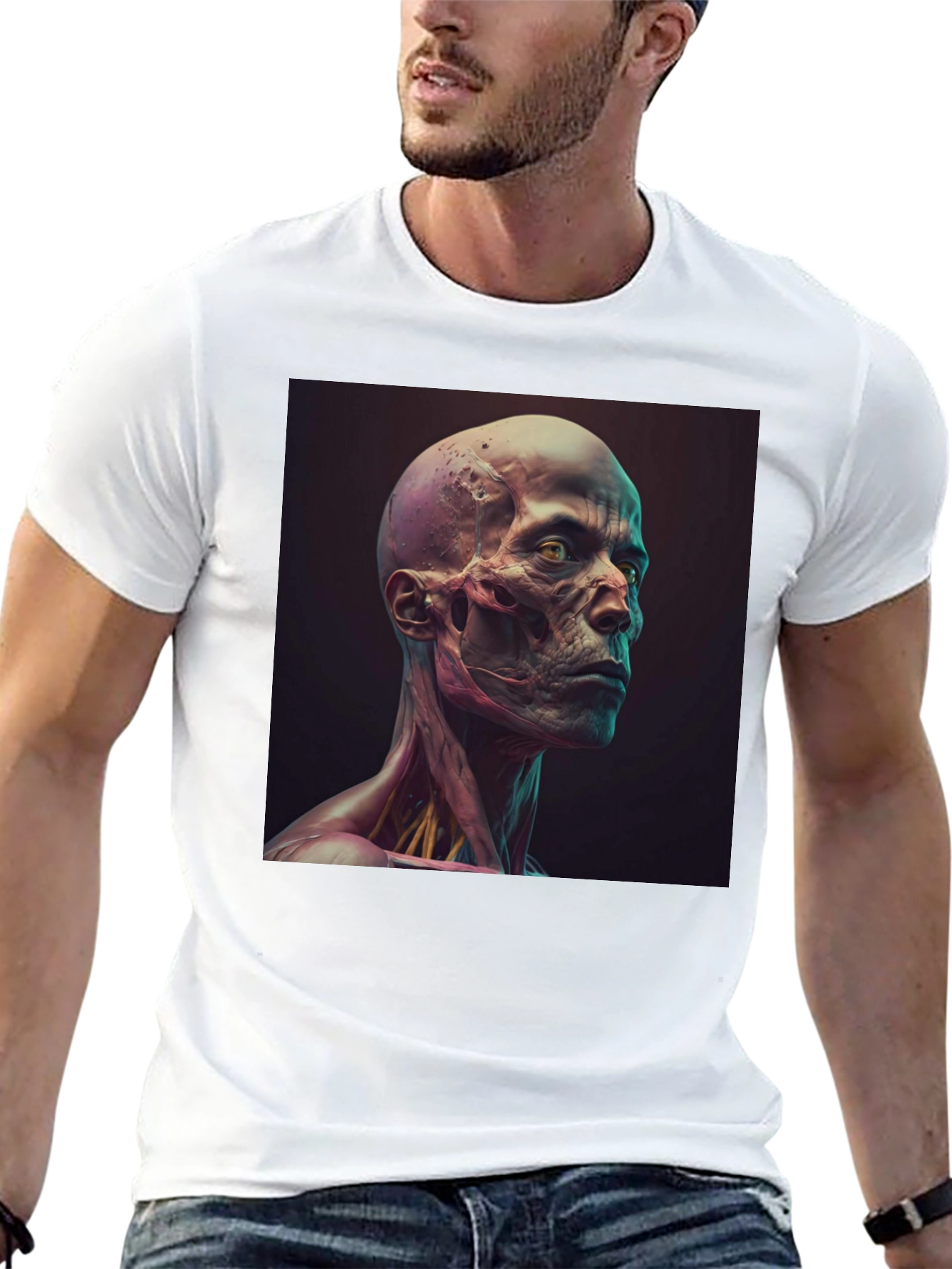 Anatomical Skull Graphic Tee - Unique Art Shirt
