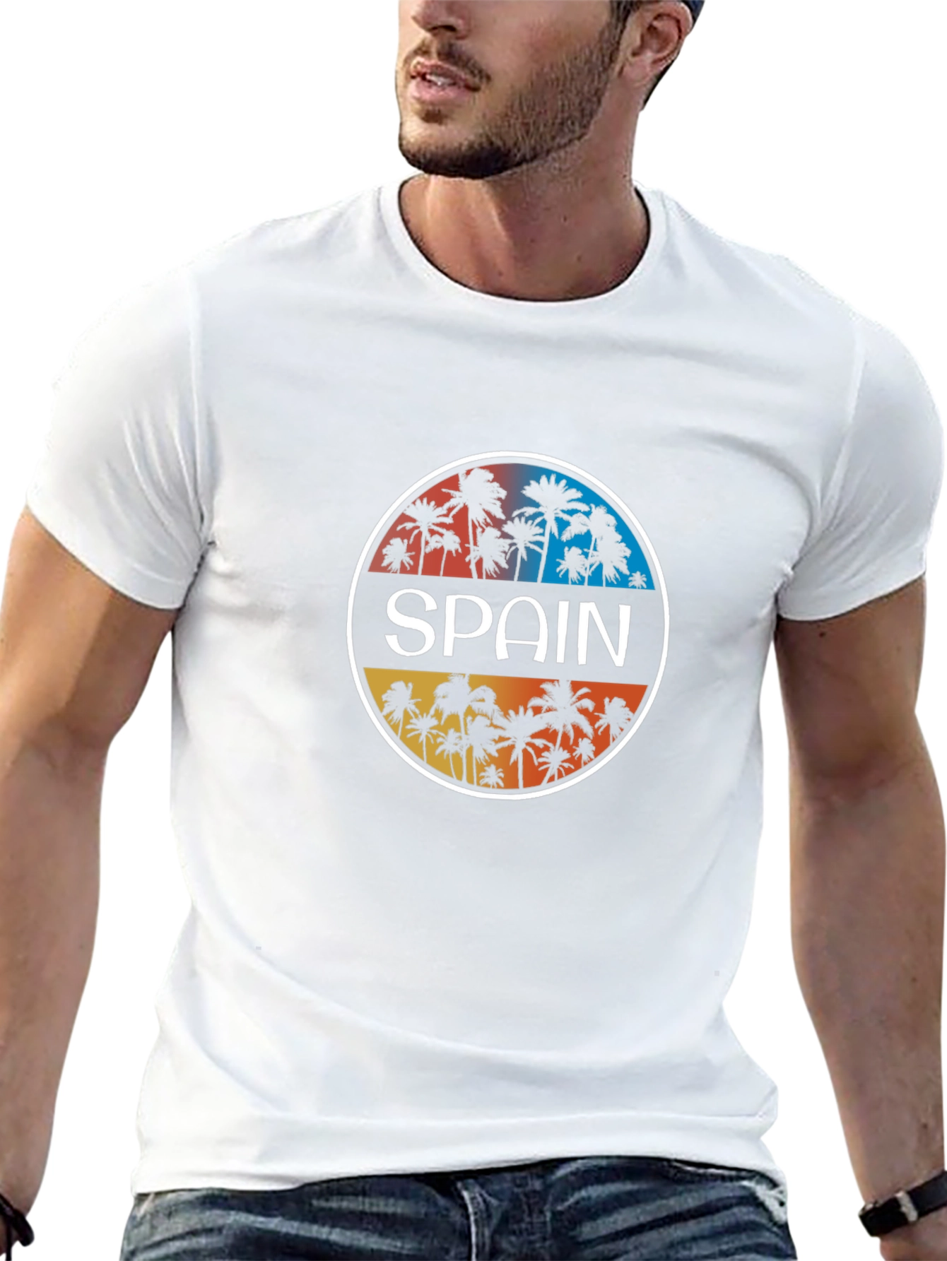 Spain Palm Tree Graphic T-Shirt