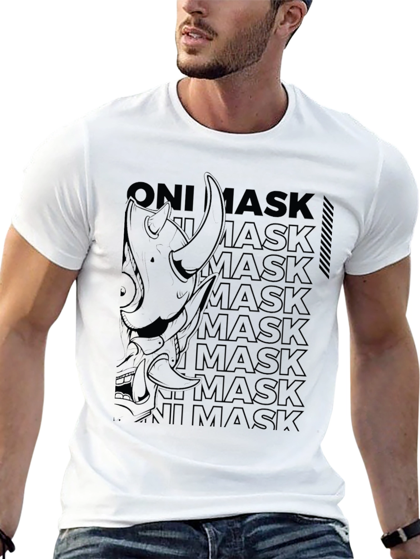 Oni Mask Graphic Print Tee