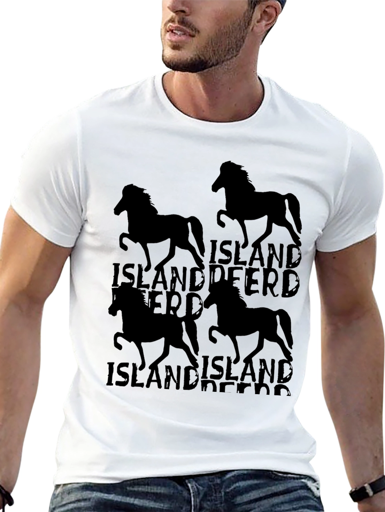 Icelandic Horse T-Shirt Black Tee Islandpferd Design