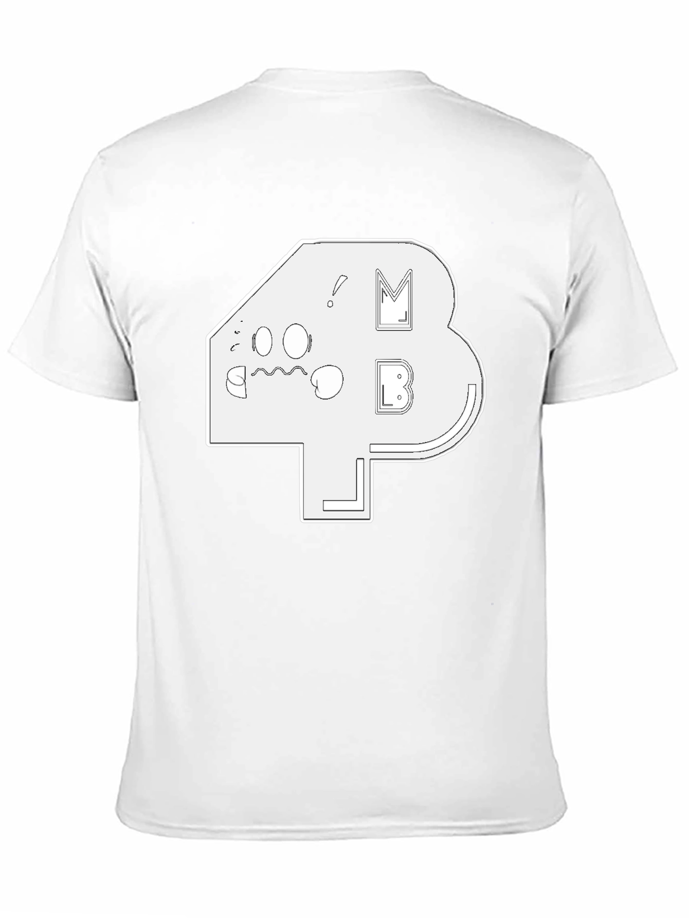Abstract White Graphic Print Black T-Shirt