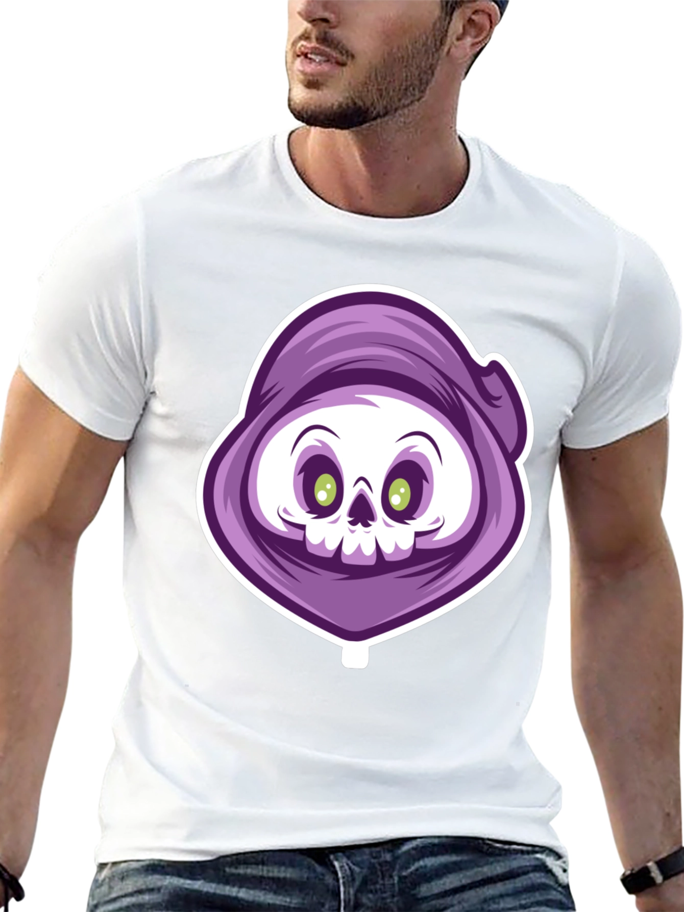 Grim Reaper Cartoon Graphic T-Shirt