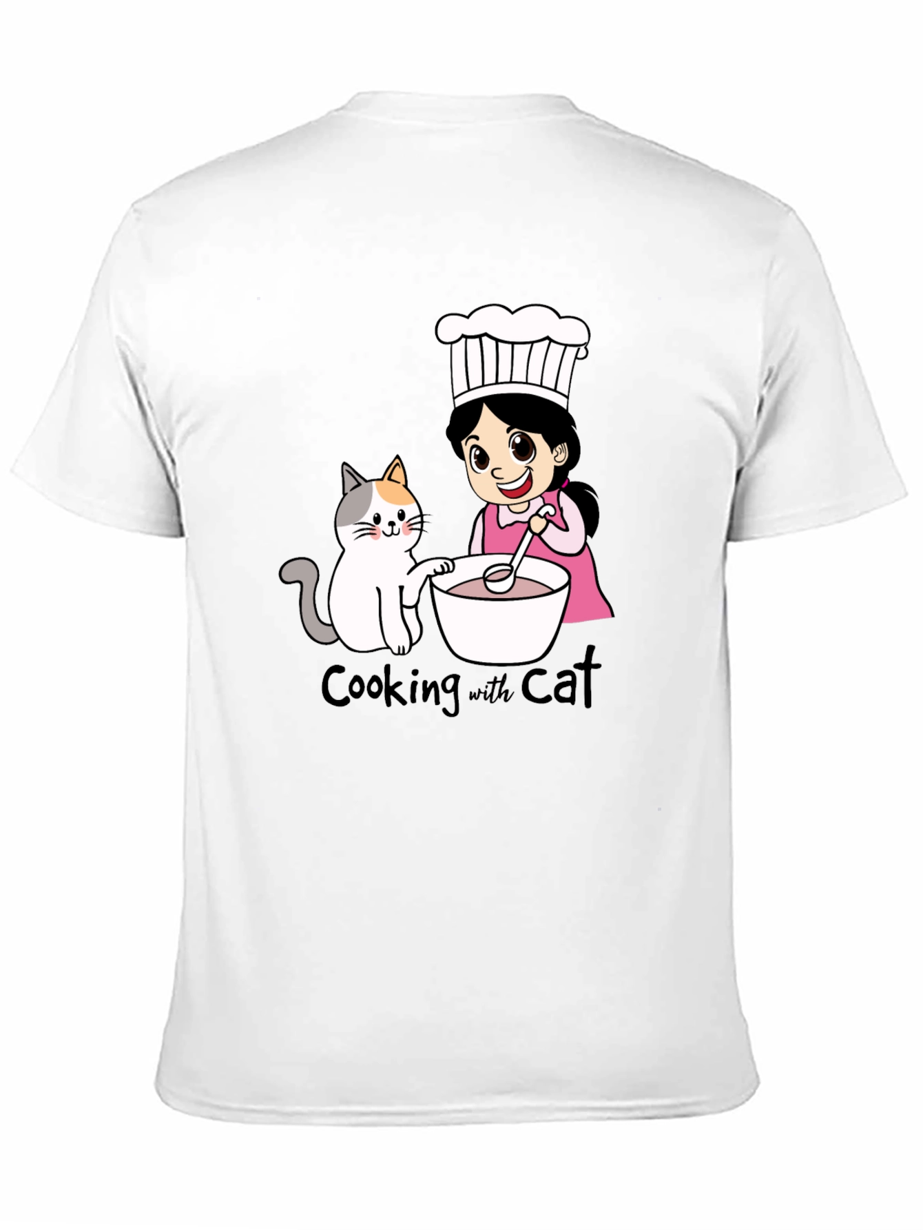 Cooking with Cat T-Shirt Cute Cartoon Design Tee