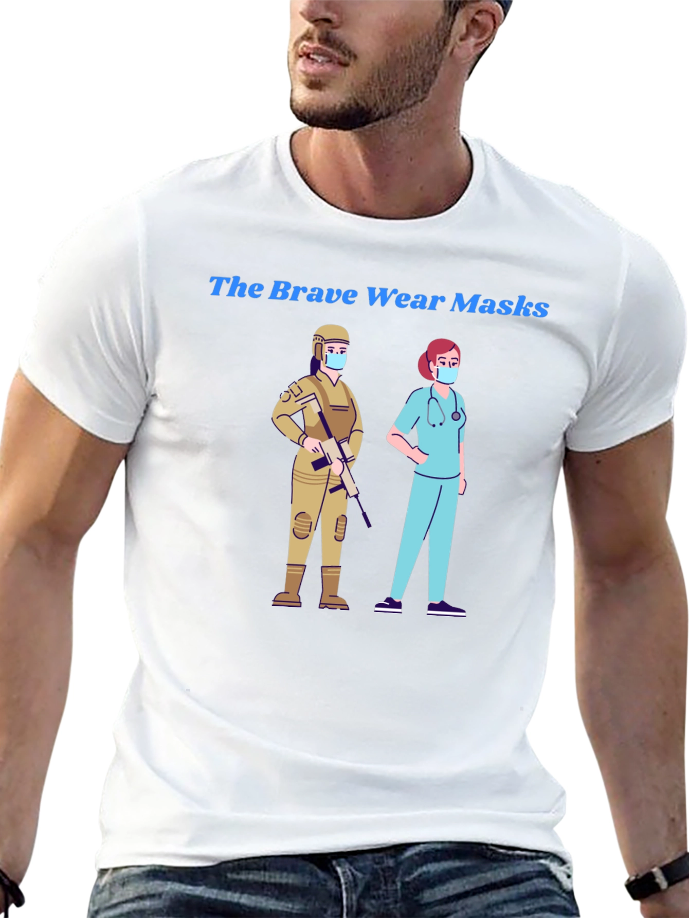 The Brave Wear Masks Graphic Tee
