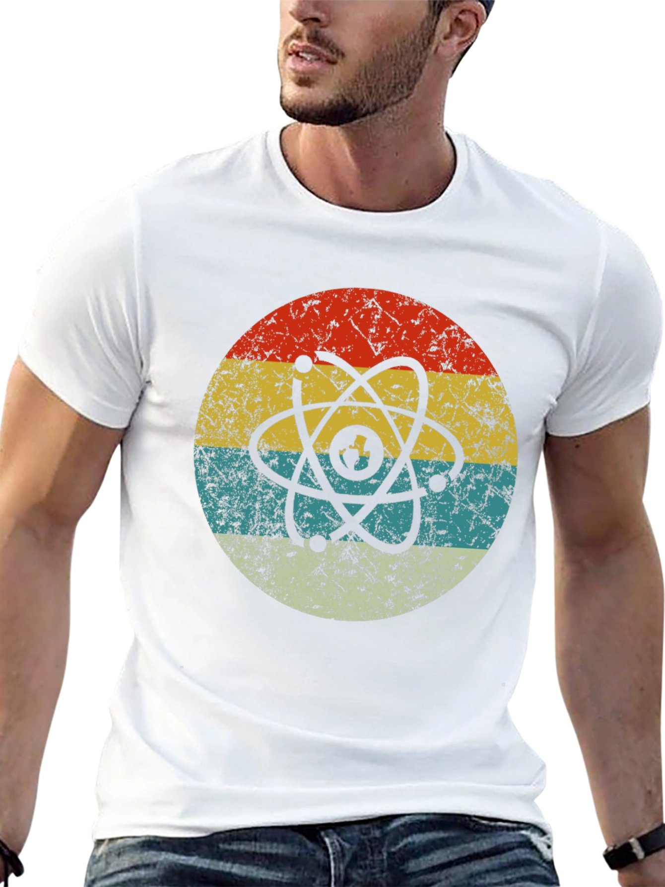 Retro Atom Graphic T-Shirt - Cool Science Design