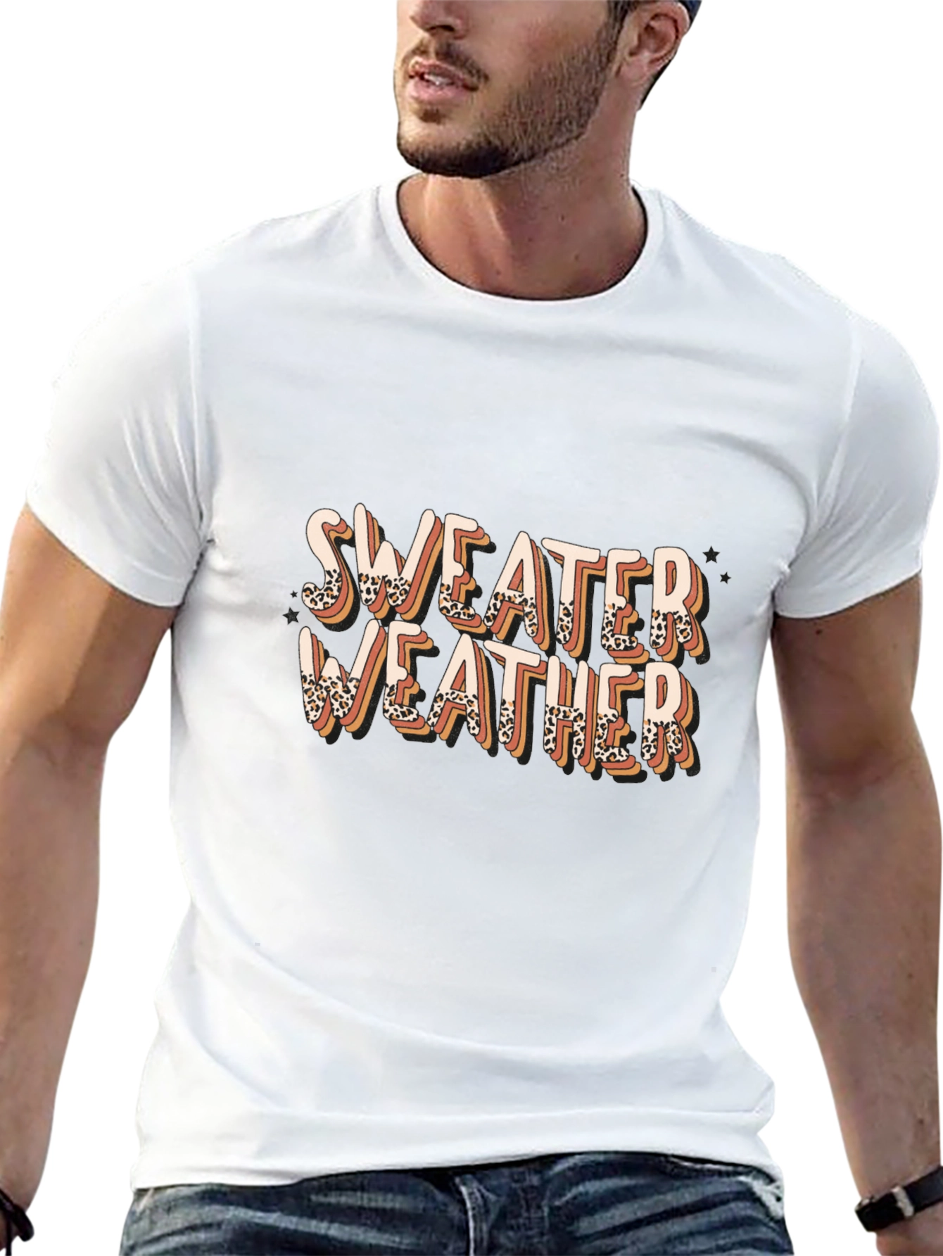 Sweater Weather Leopard Print Graphic Tee