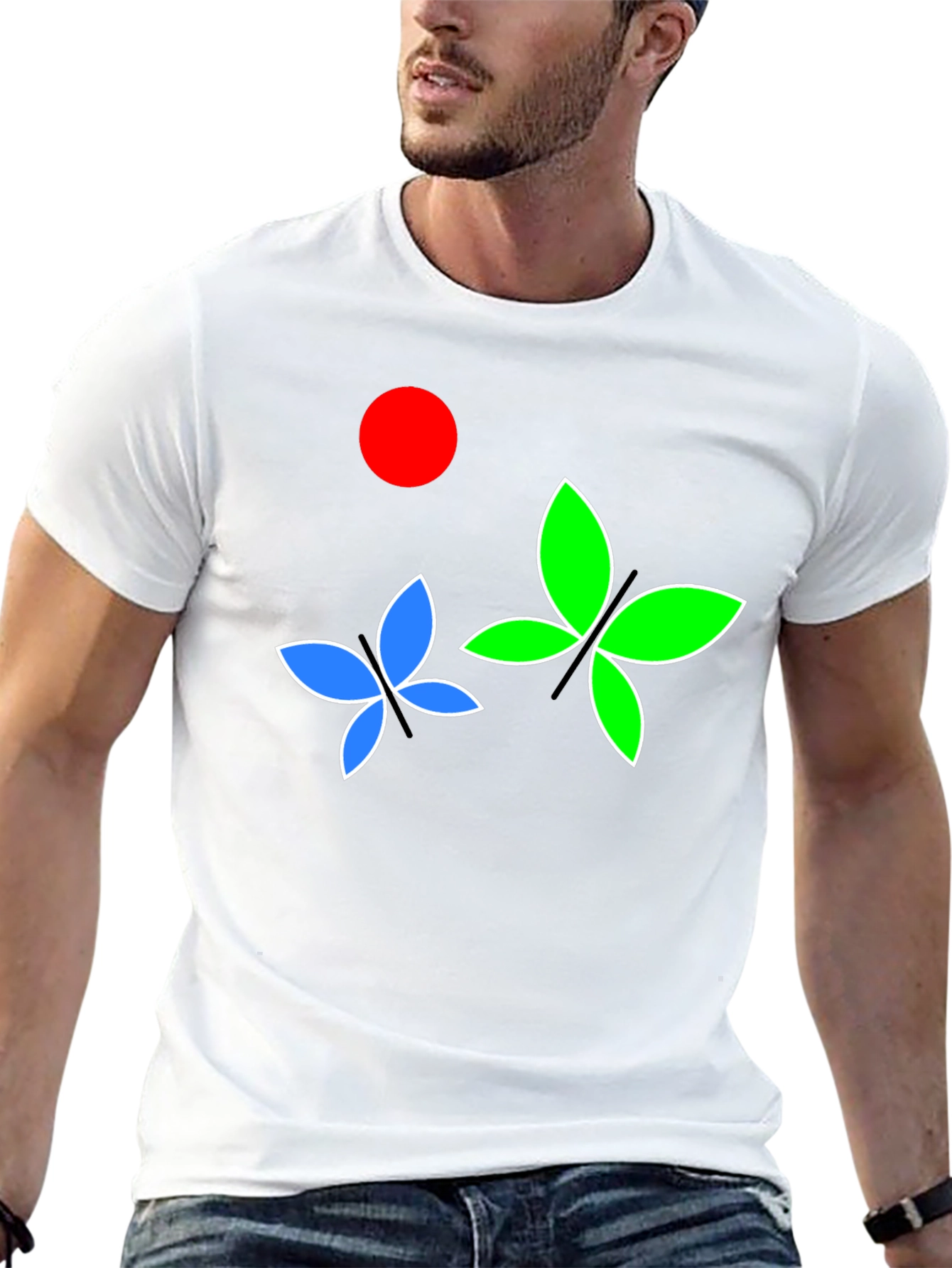 Butterfly Graphic Tee - Black Cotton Blend
