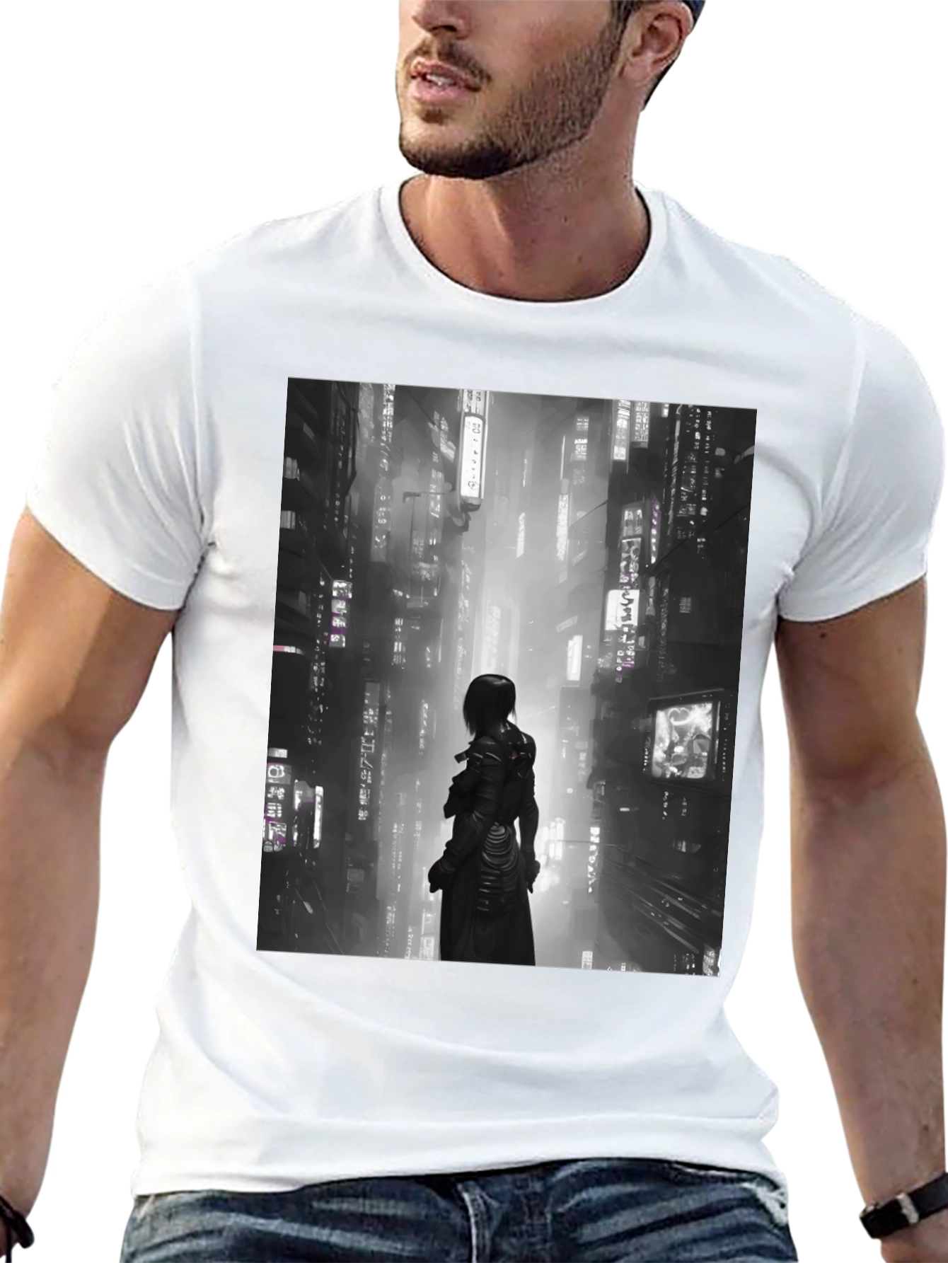 Cyberpunk Cityscape Tee - Futuristic Style