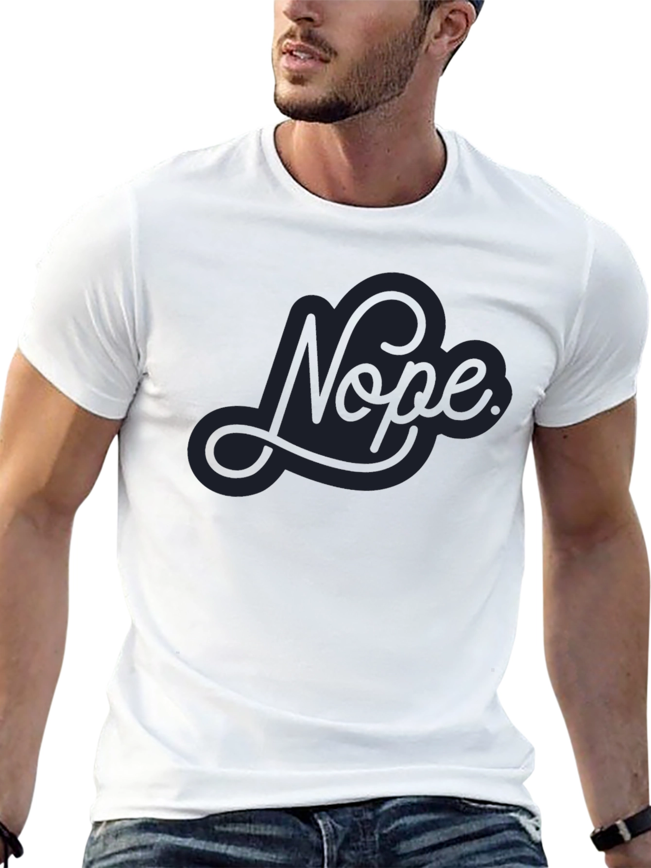Nope Graphic T-Shirt - Casual Black Tee