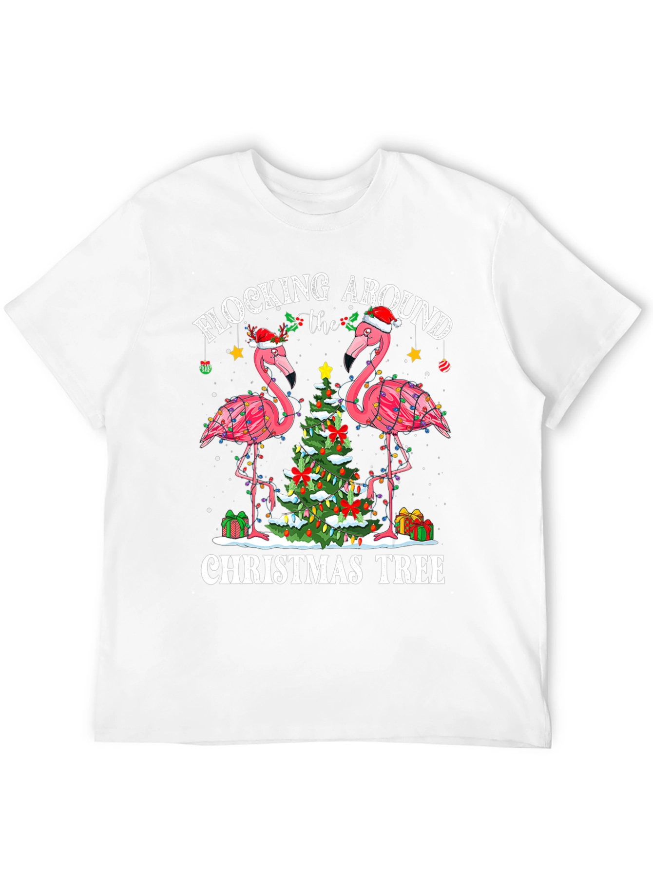 Festive Flamingo Christmas Tee