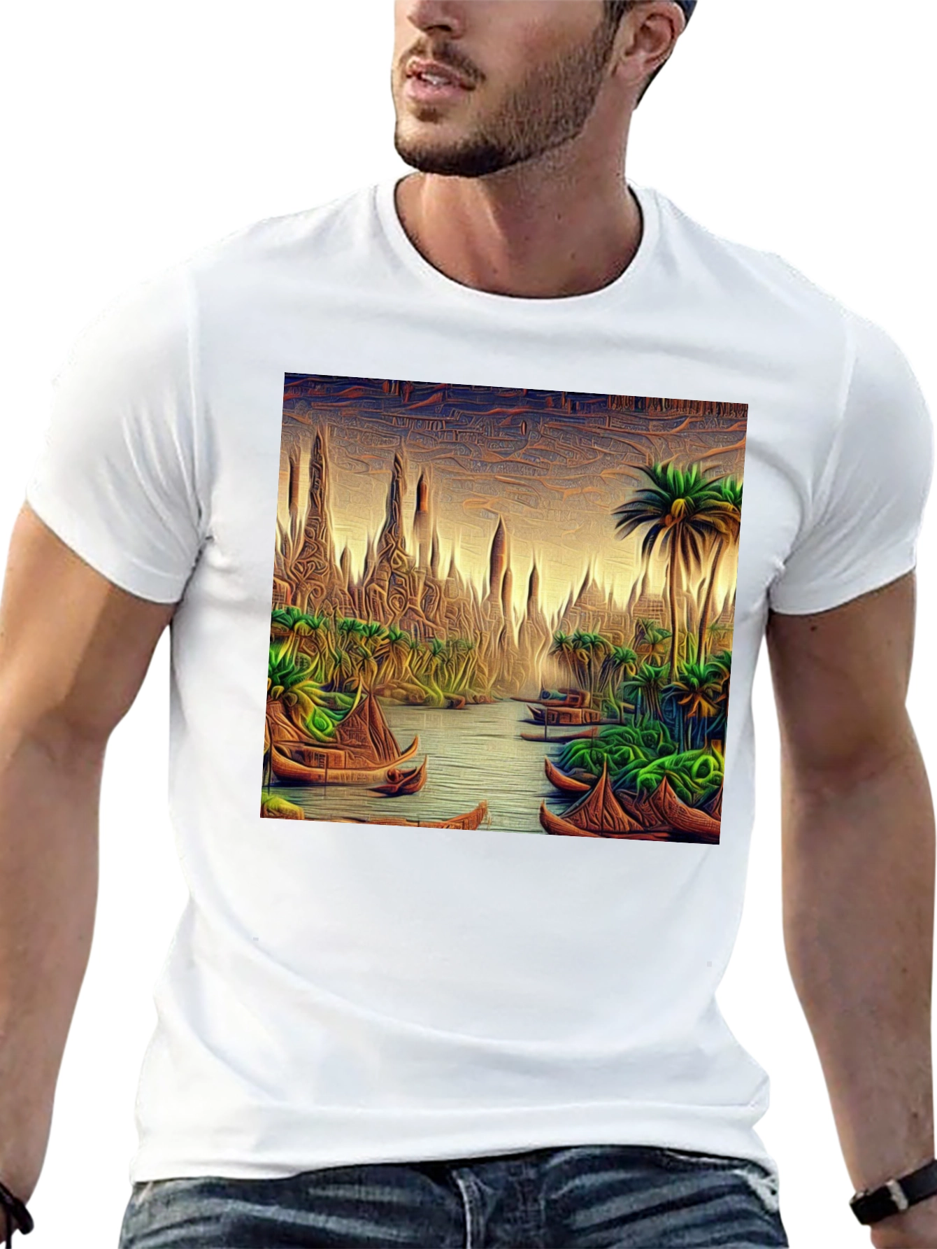 Tropical River Art T-Shirt