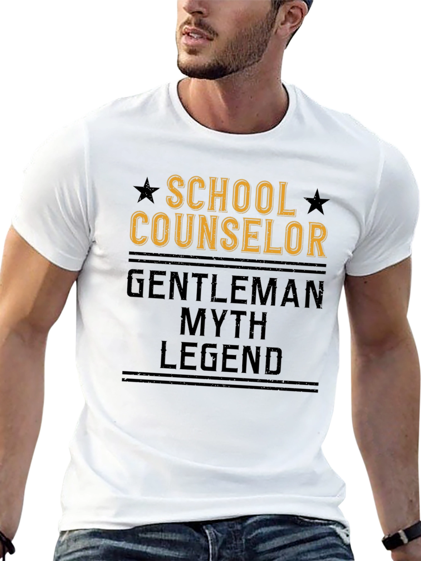 School Counselor Gentleman Myth Legend Black T-Shirt