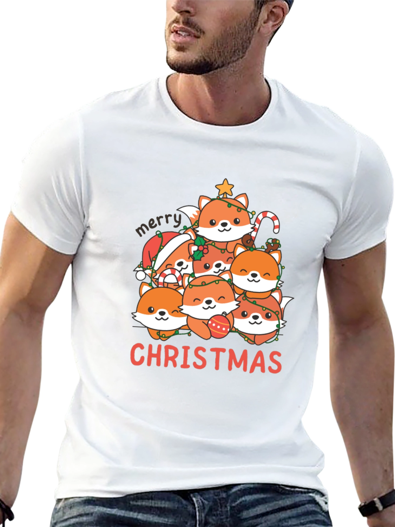 Cute Fox Merry Christmas T-Shirt