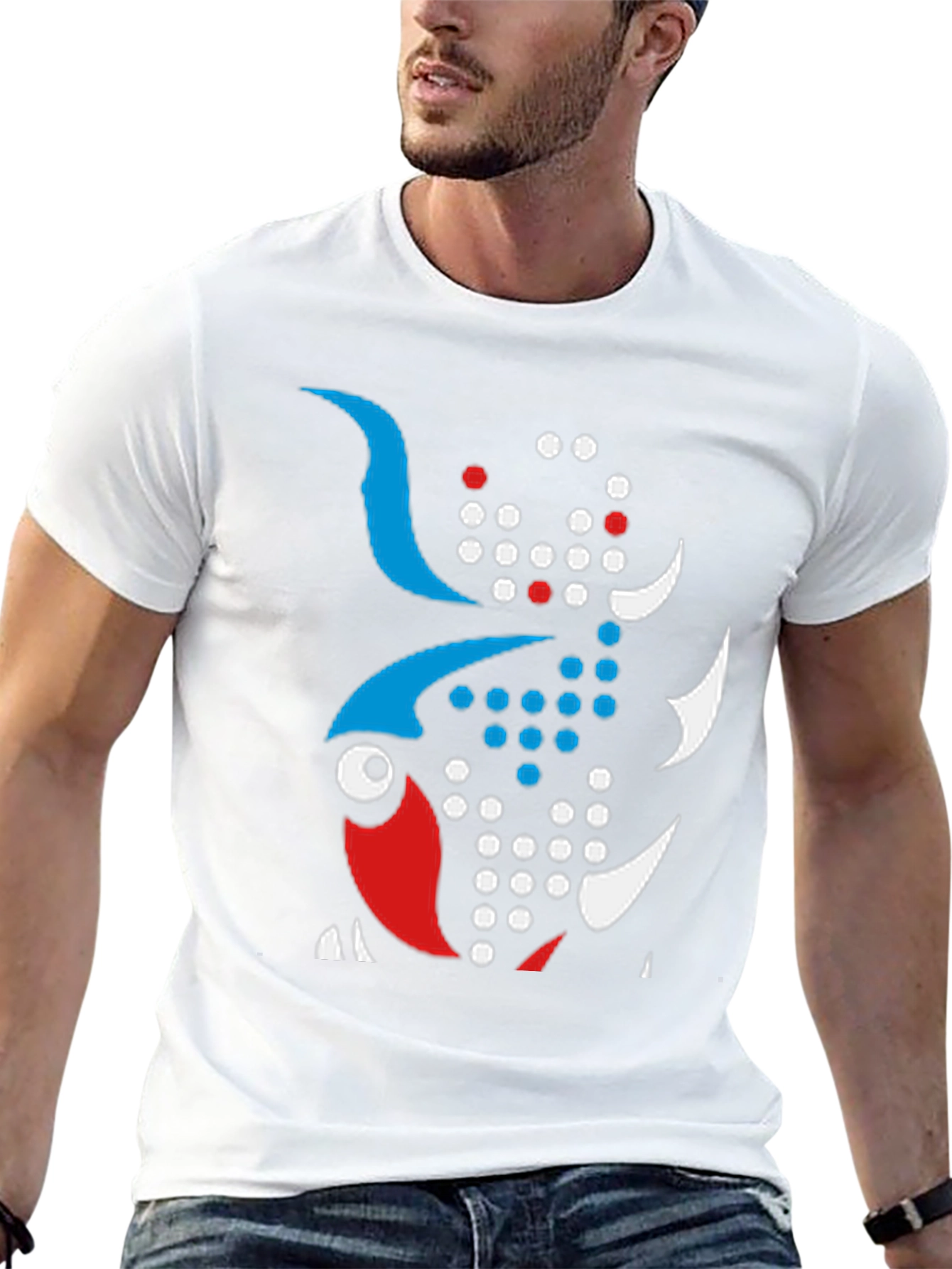 Abstract Fish Graphic Tee - Unique Design